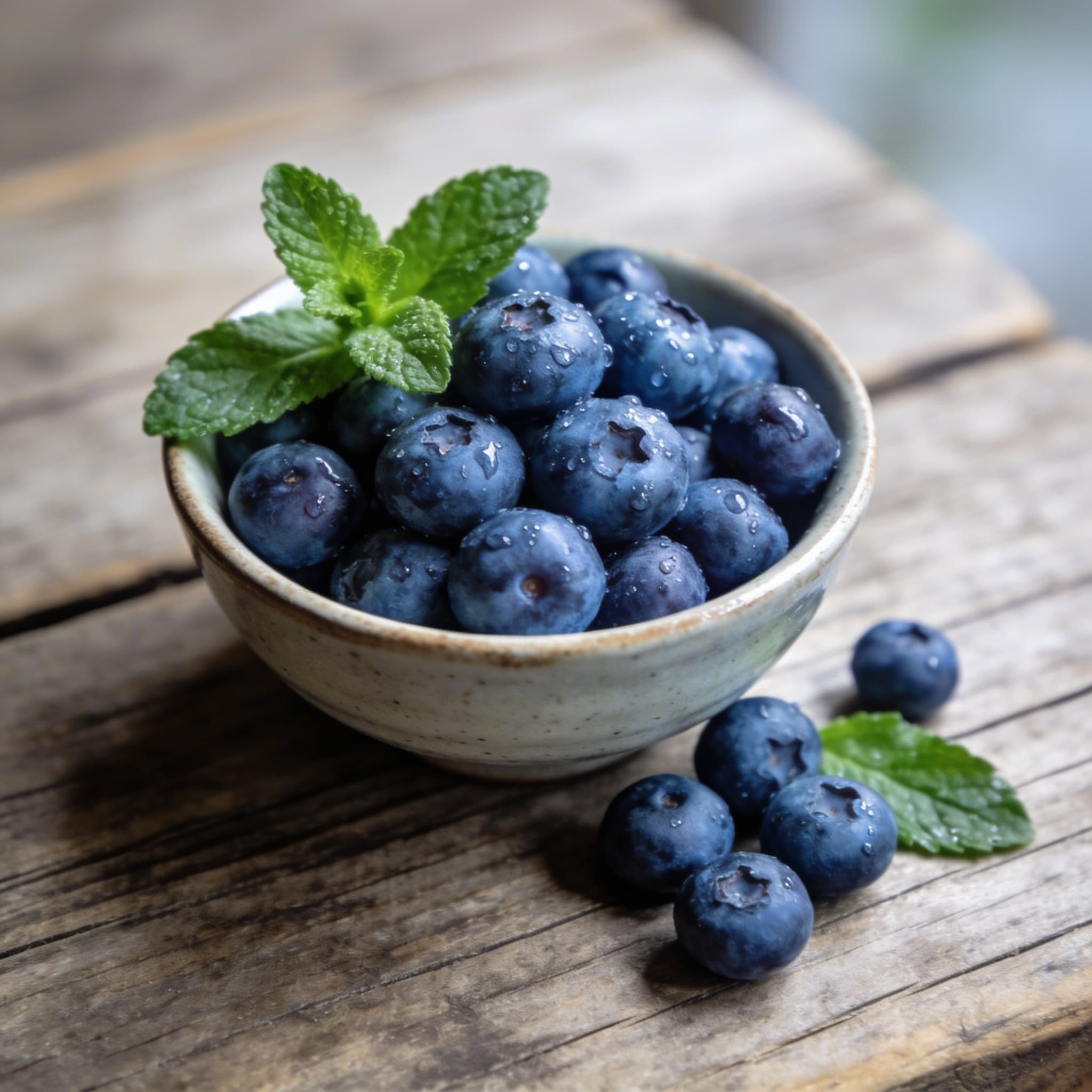 Frische vitaminreiche Blaubeeren