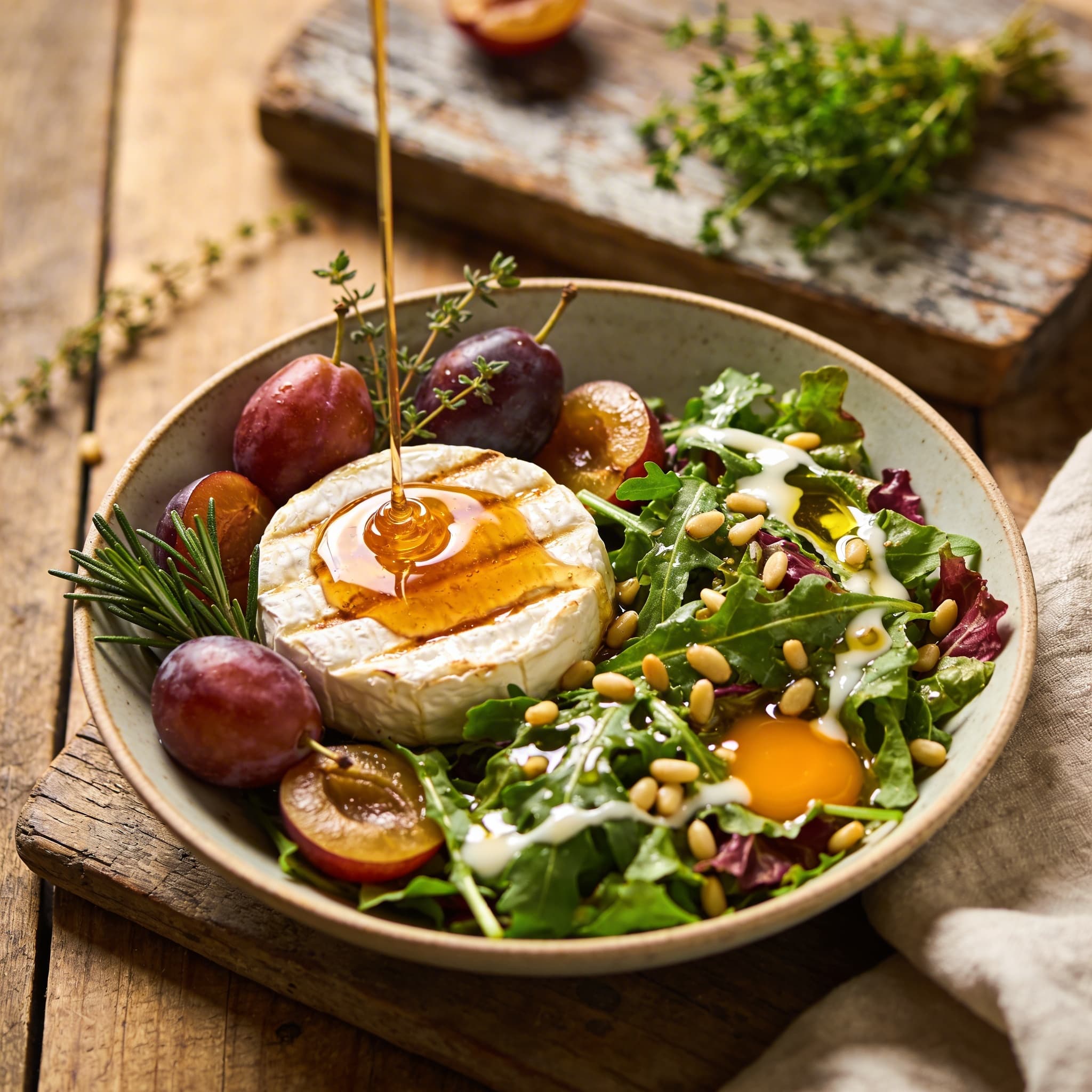 Warmer Ziegenkäse auf Wintersalat