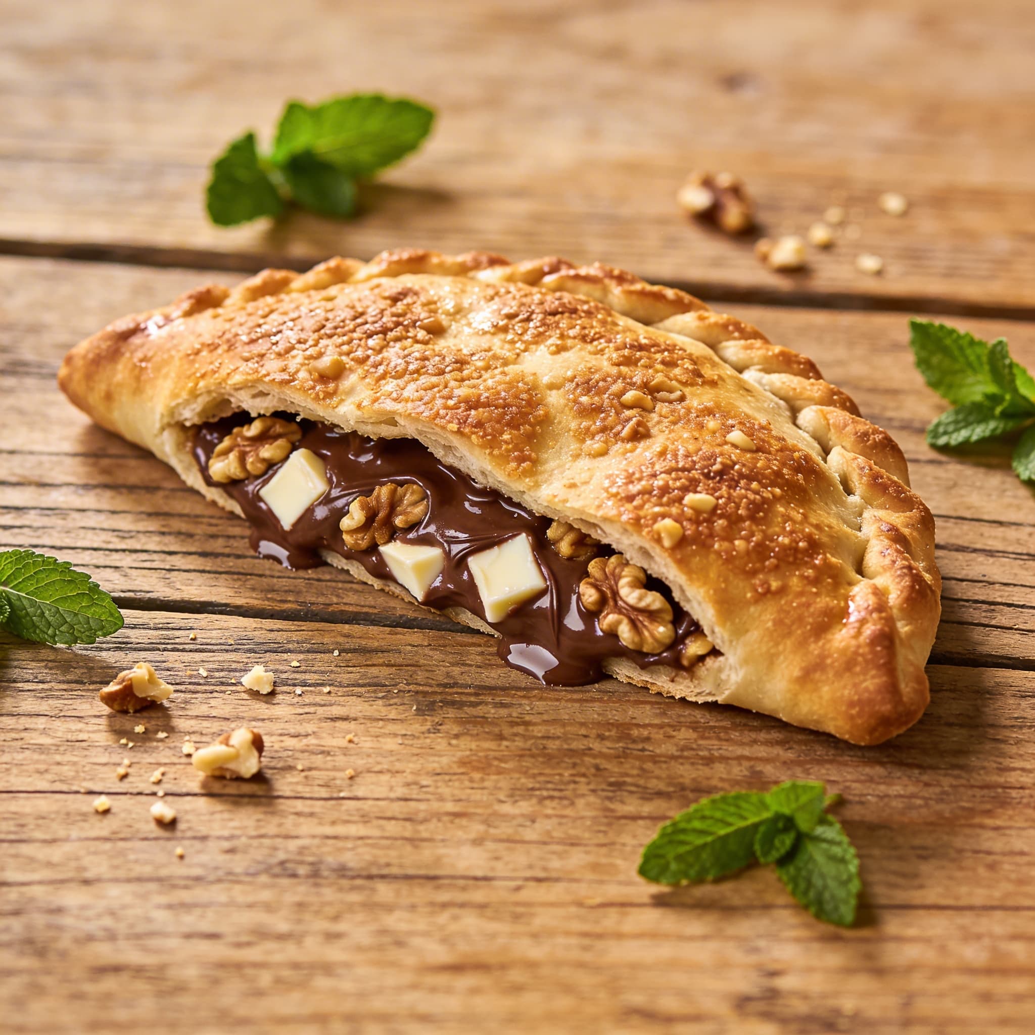 Knusprige Nutella-Walnuss-Calzone