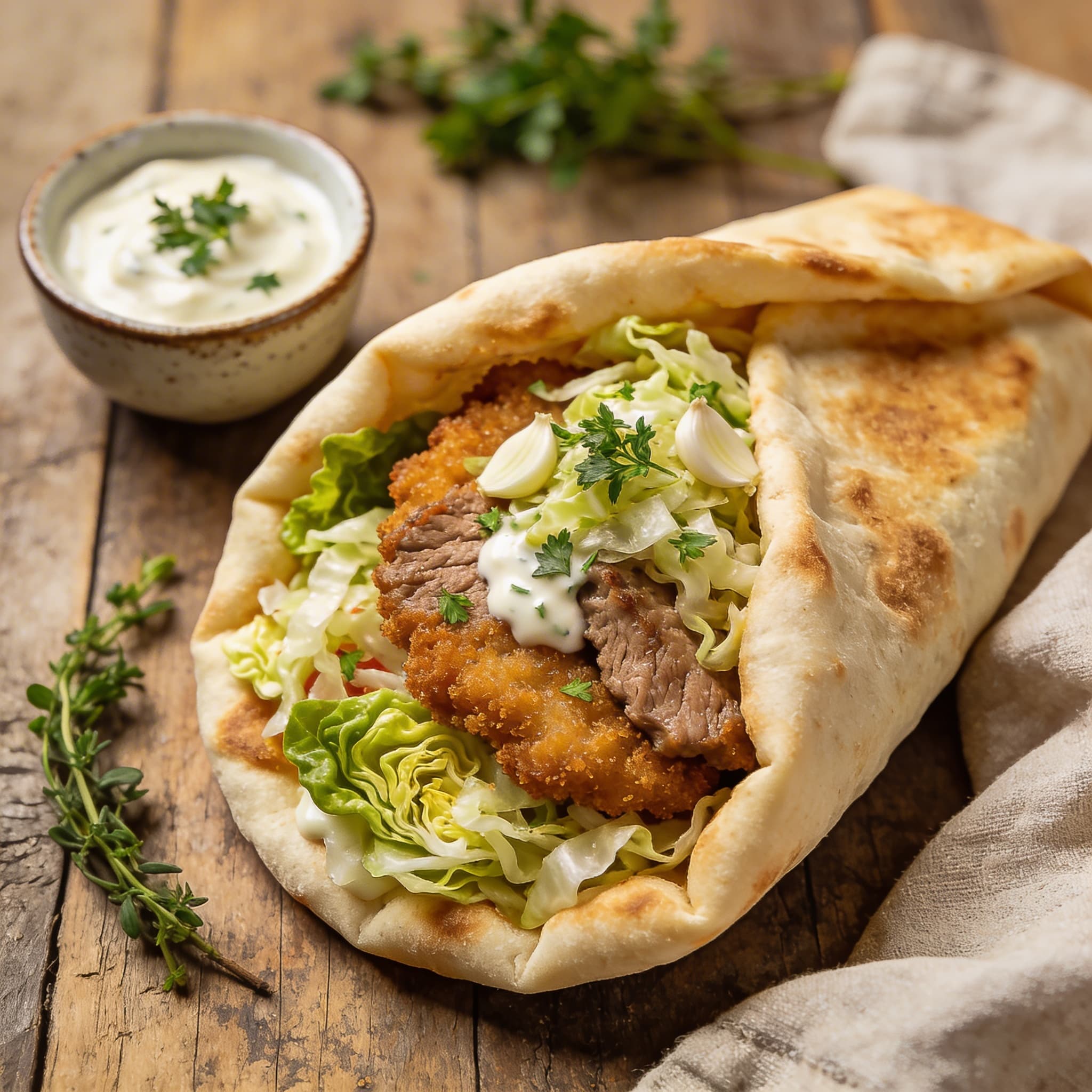 Würzige Kalbs-Dönertaschen