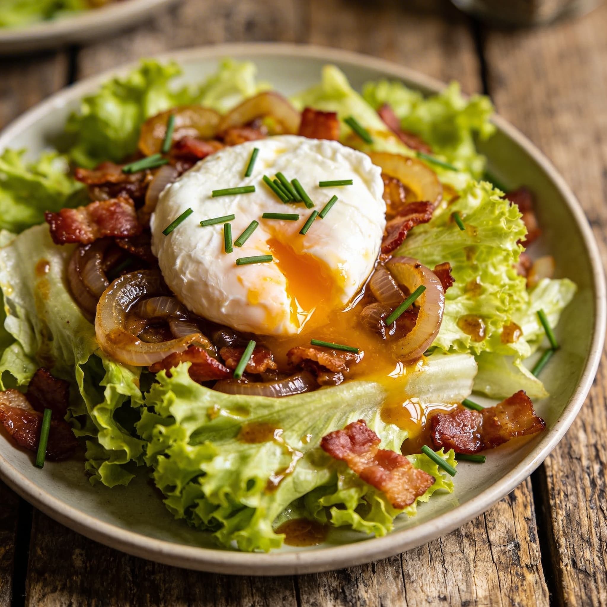 Französischer Salade Lyonnaise