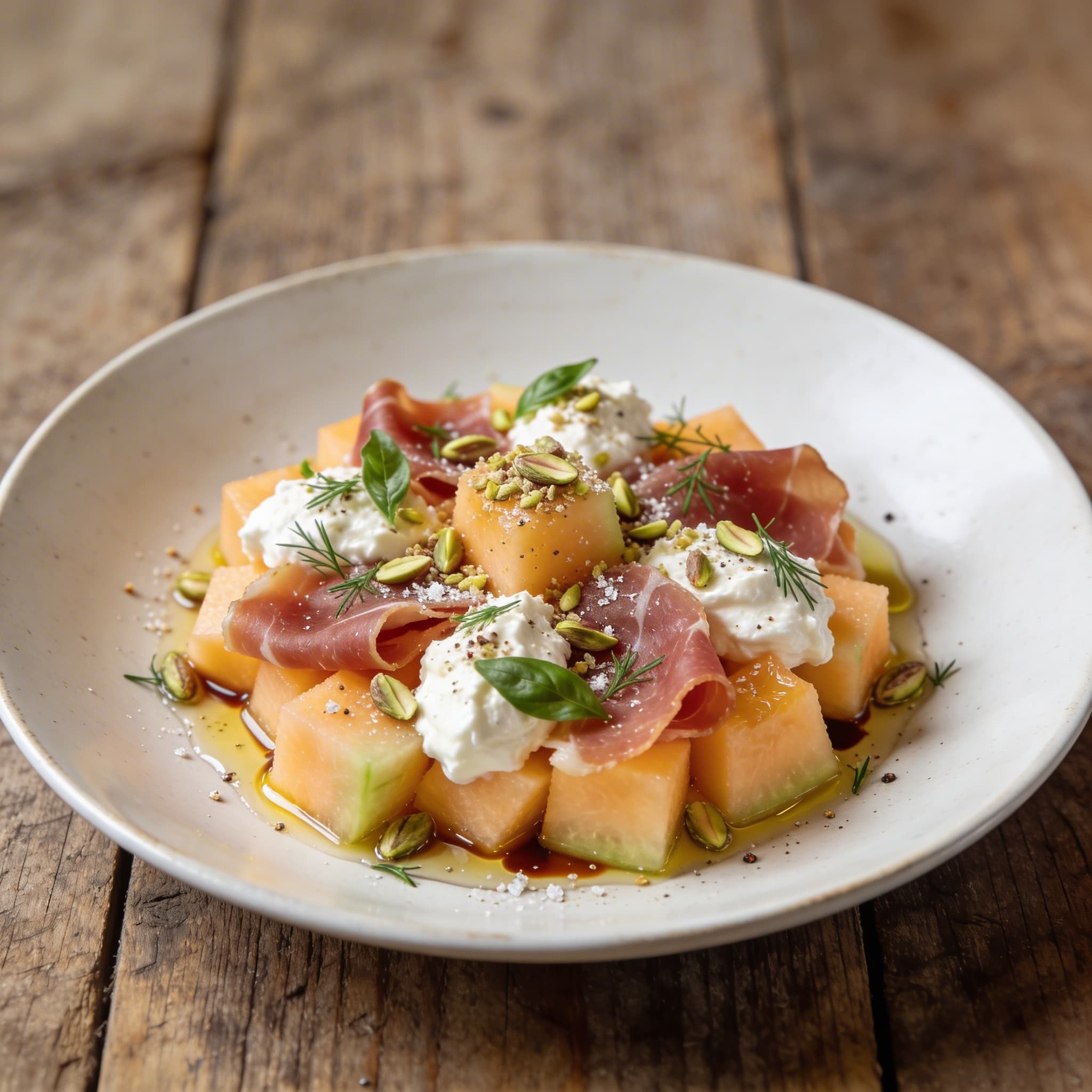 Herzhafter Melonensalat mit Prosciutto