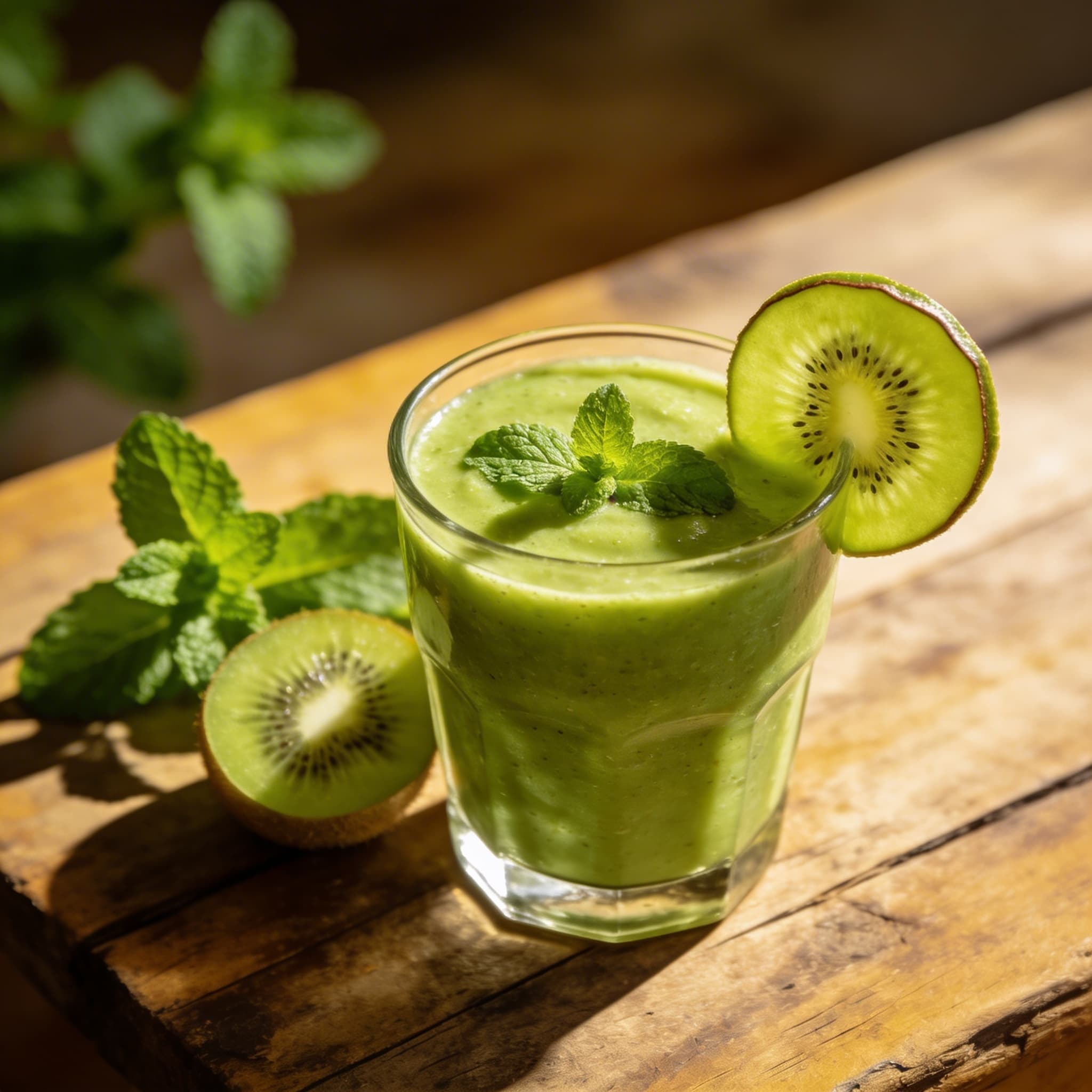 Kiwi-Minz-Smoothie mit Honig