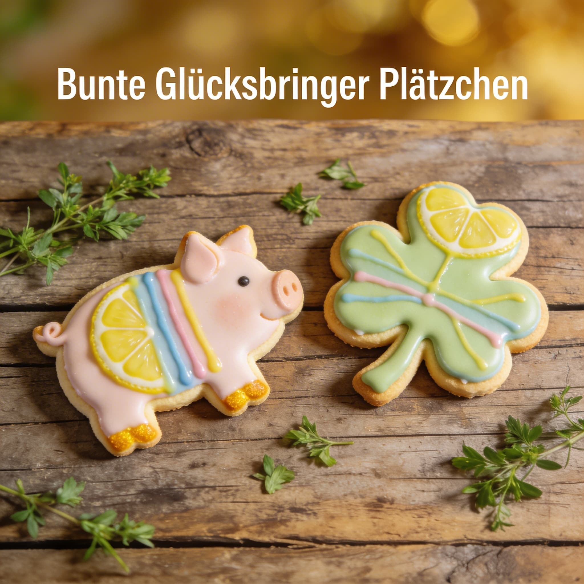 Bunte Glücksbringer Plätzchen