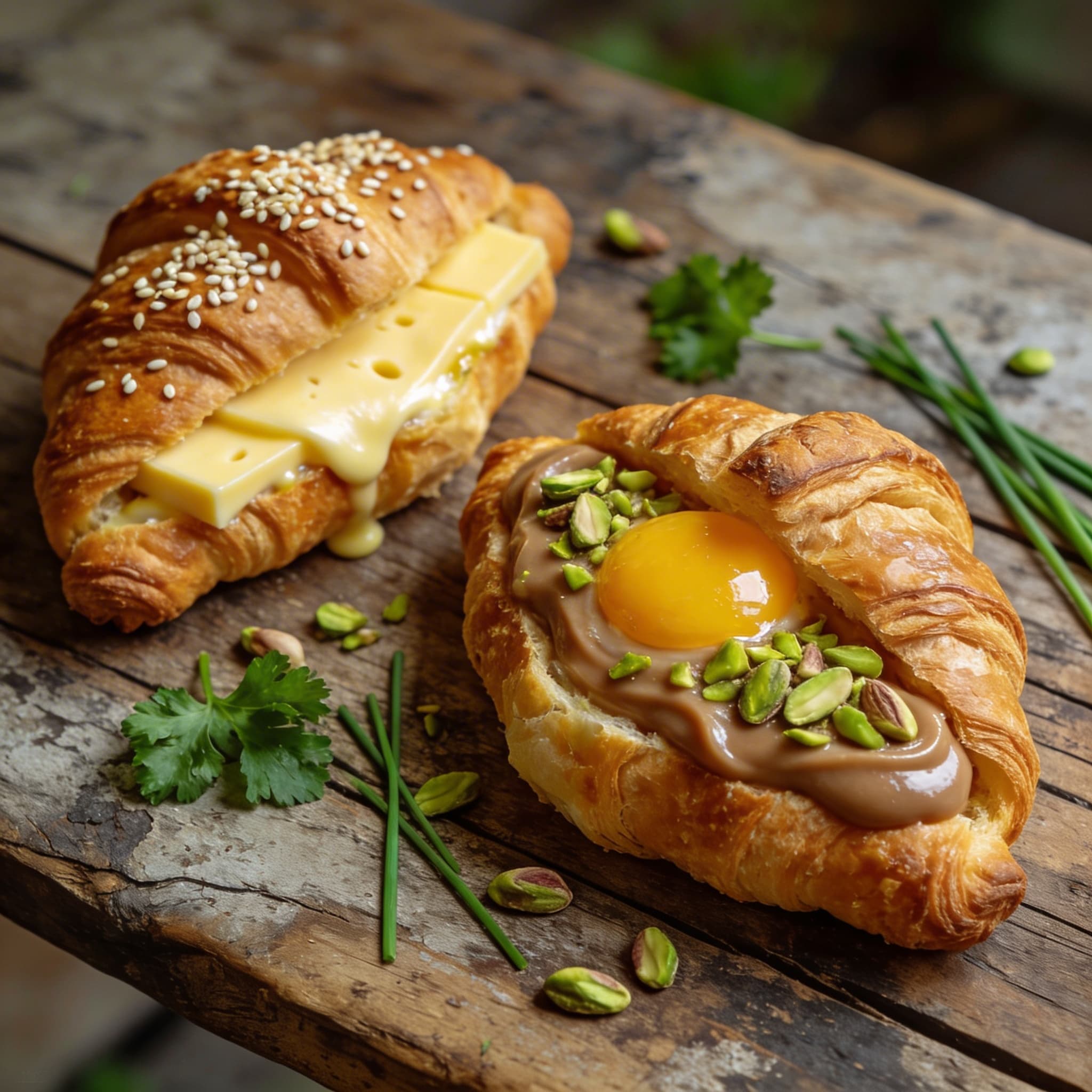 Herzhafte und süße Croissants