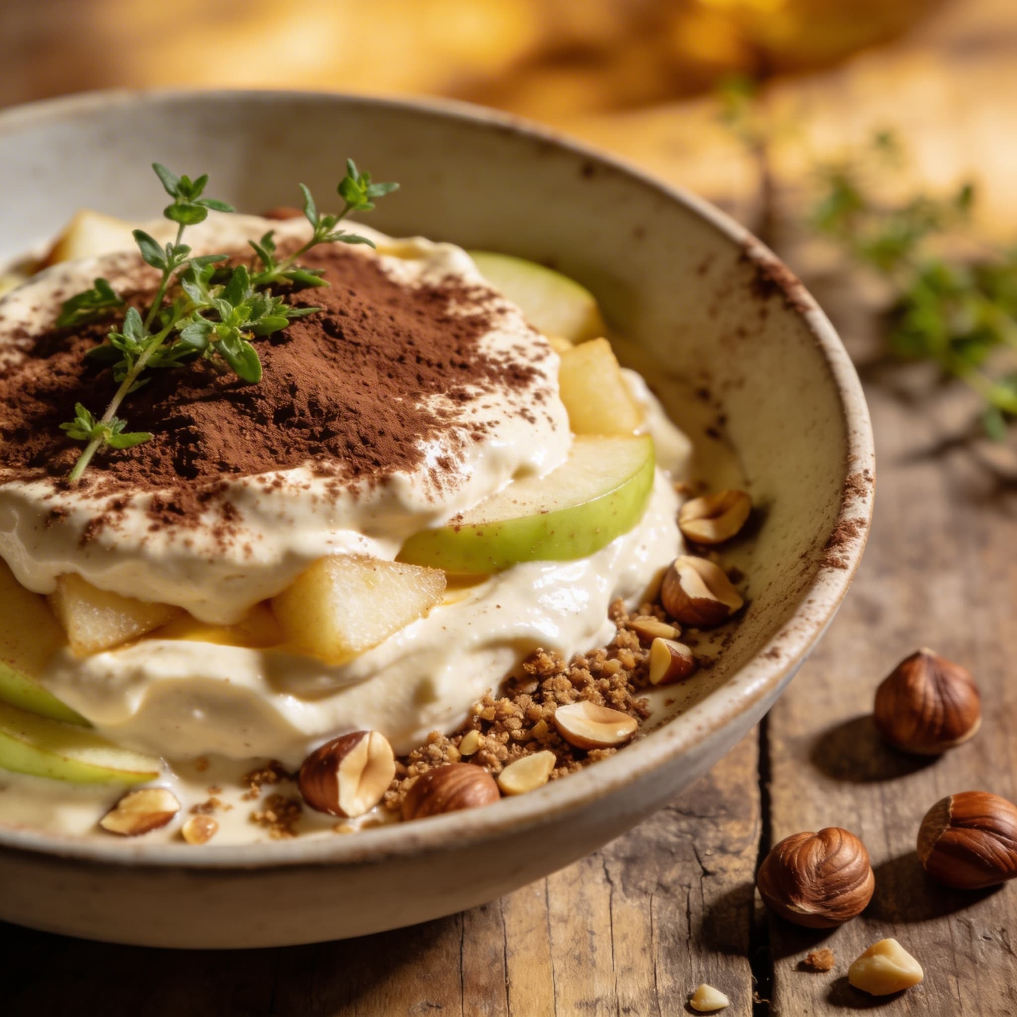Tofu Apfel Dessert Creme