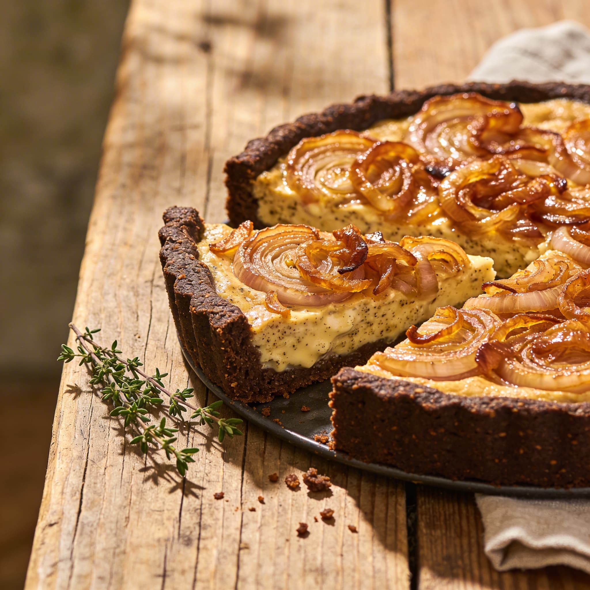 Herzhafter Roggen-Zwiebelkuchen