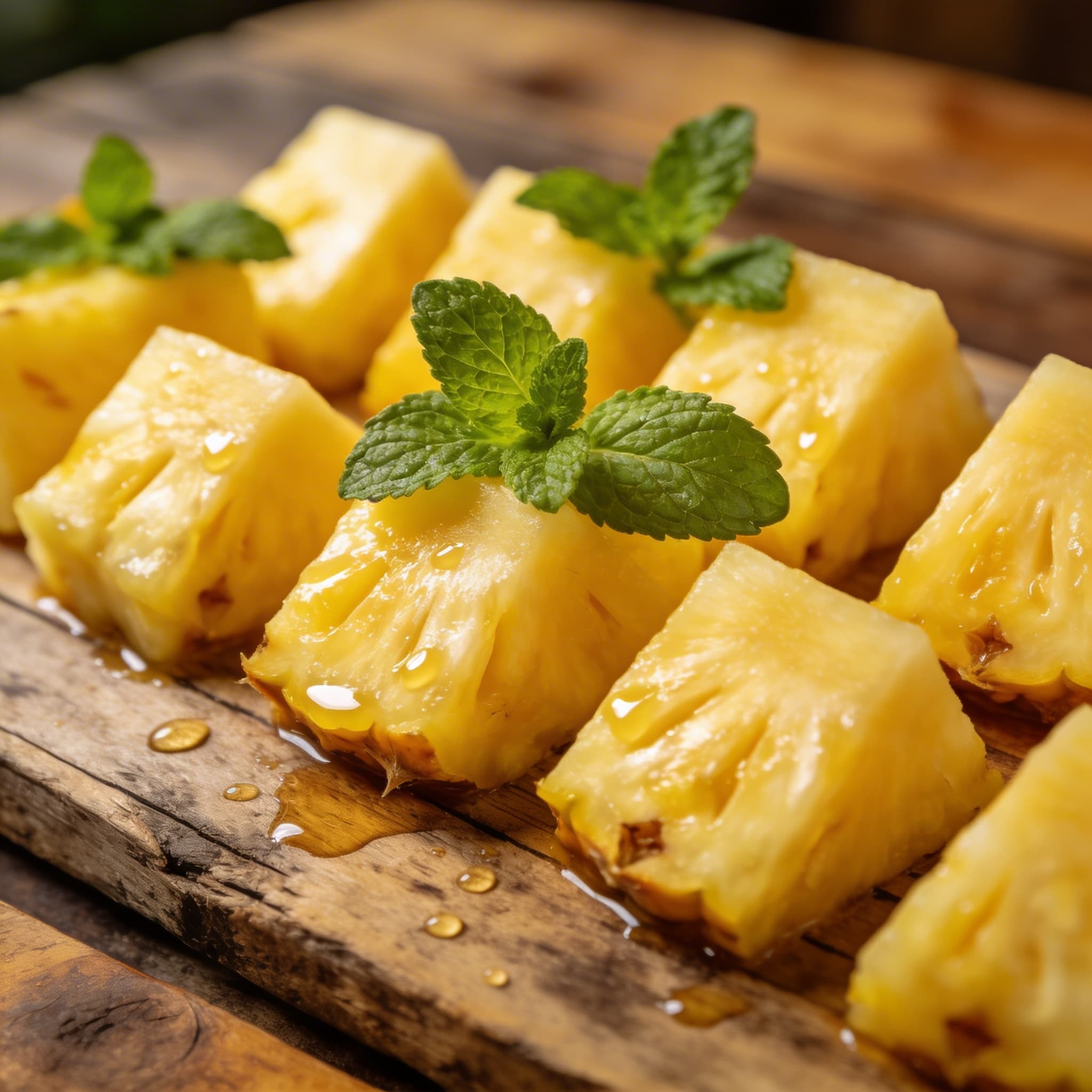 Frische Ananas-Würfel