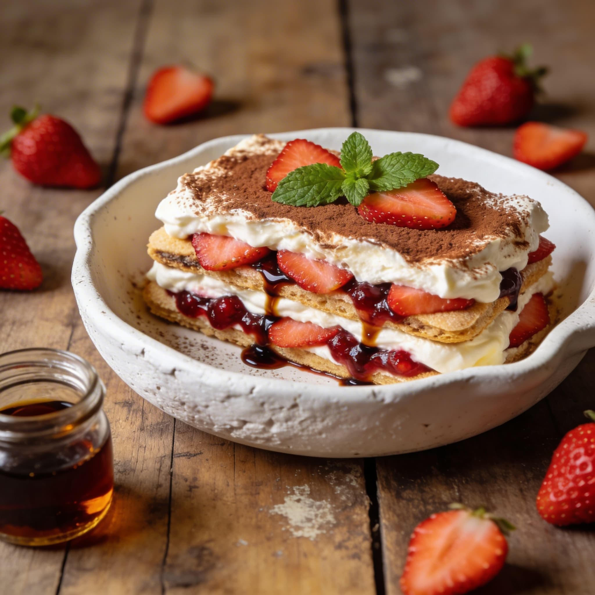 Sommerliches Erdbeer Tiramisu
