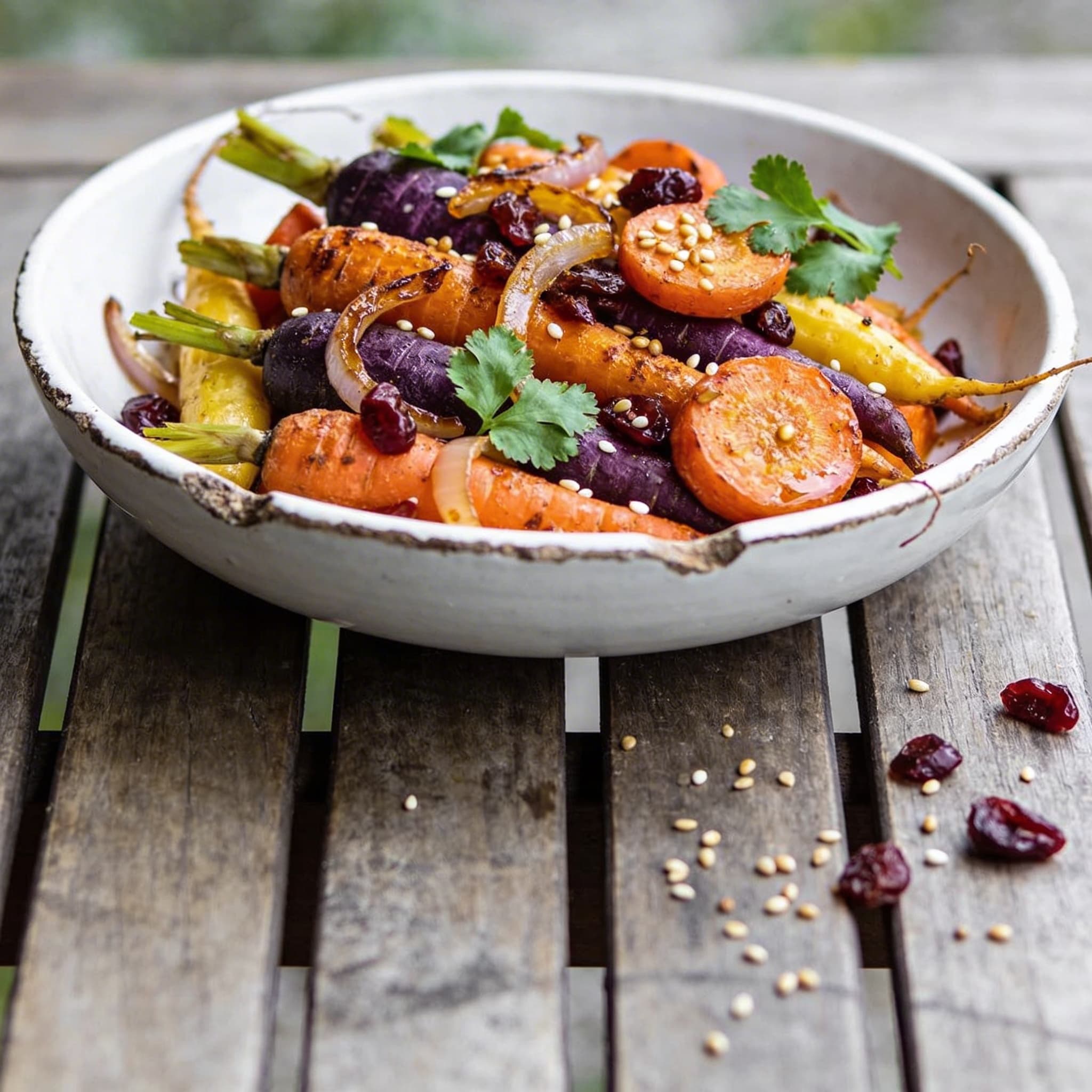 Gerösteter bunter Karottensalat