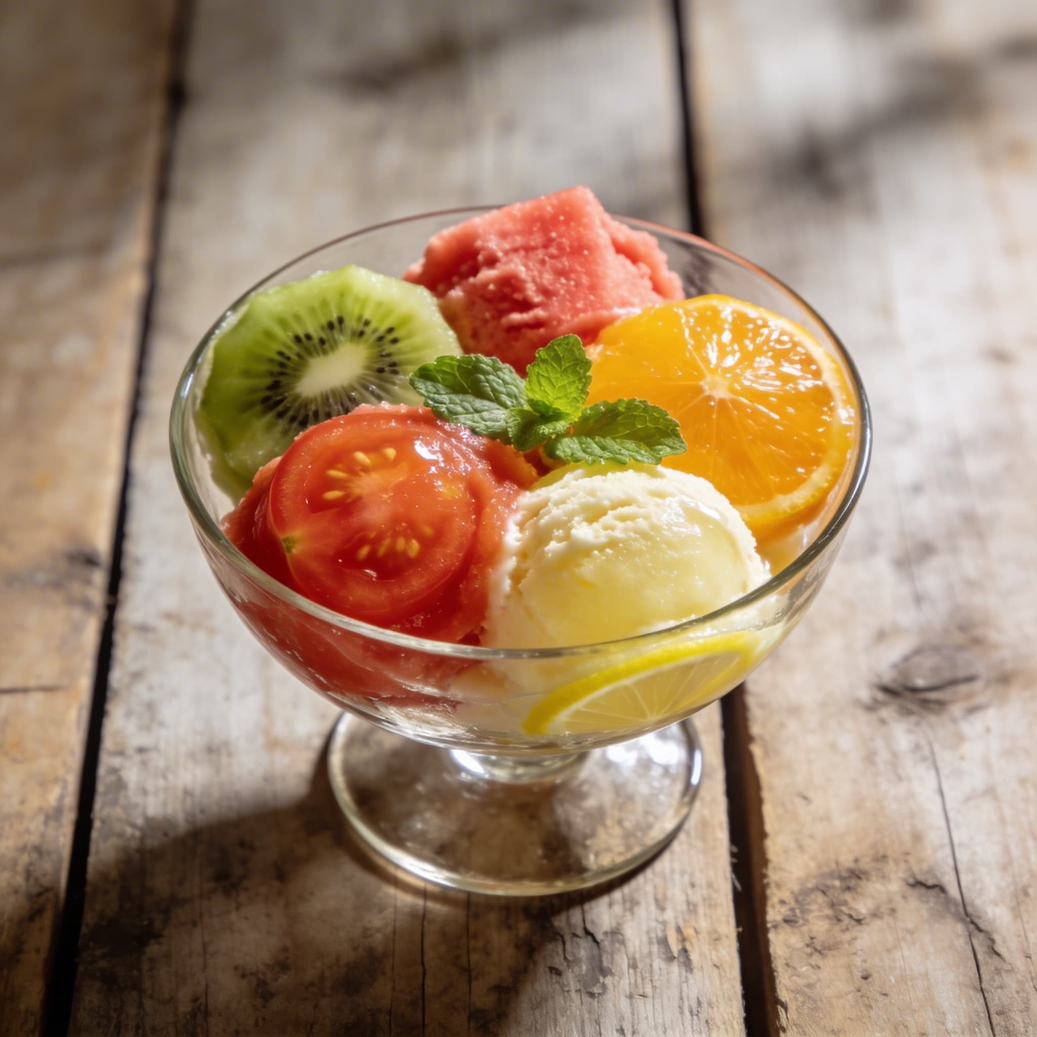 Erfrischendes Frucht-Sorbet