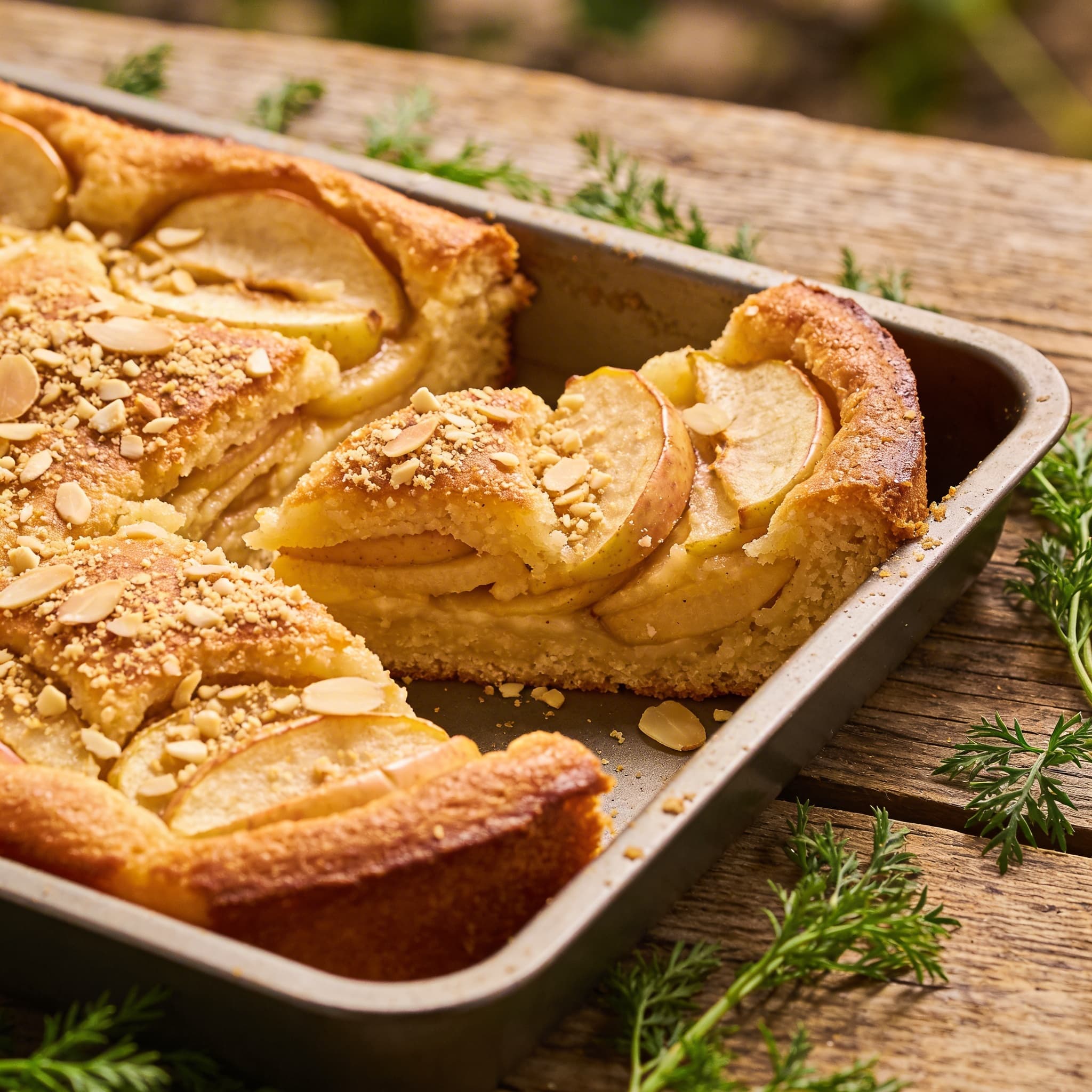 Fluffiger Apfelkuchen mit Mandeln