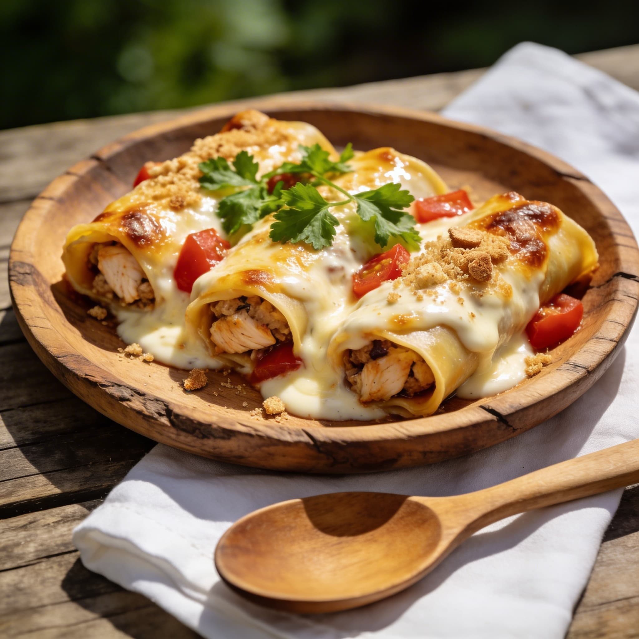 Überbackene Hähnchen-Cannelloni