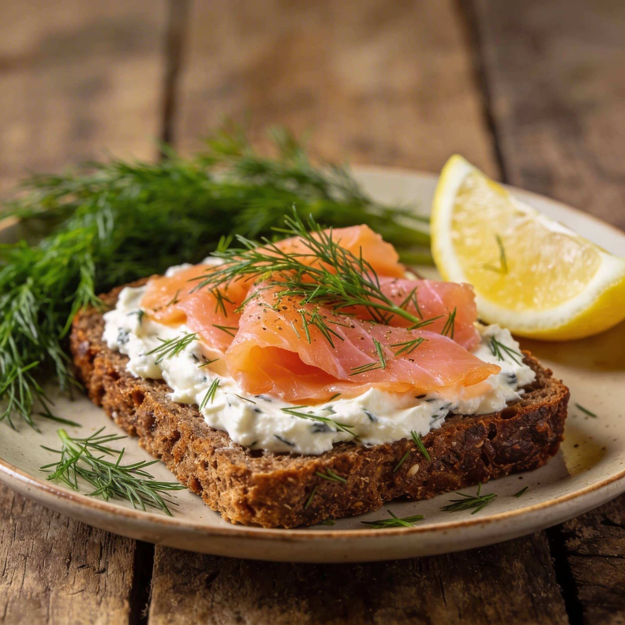 Lachsbrot mit feinem Dill