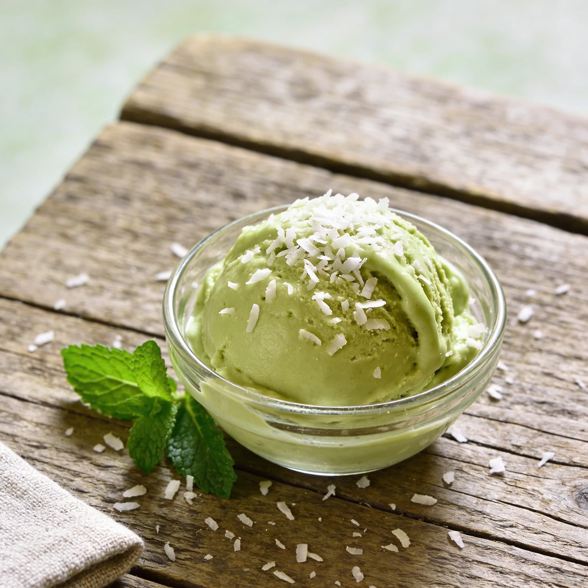 Cremiges Avocado-Eis mit Kokos