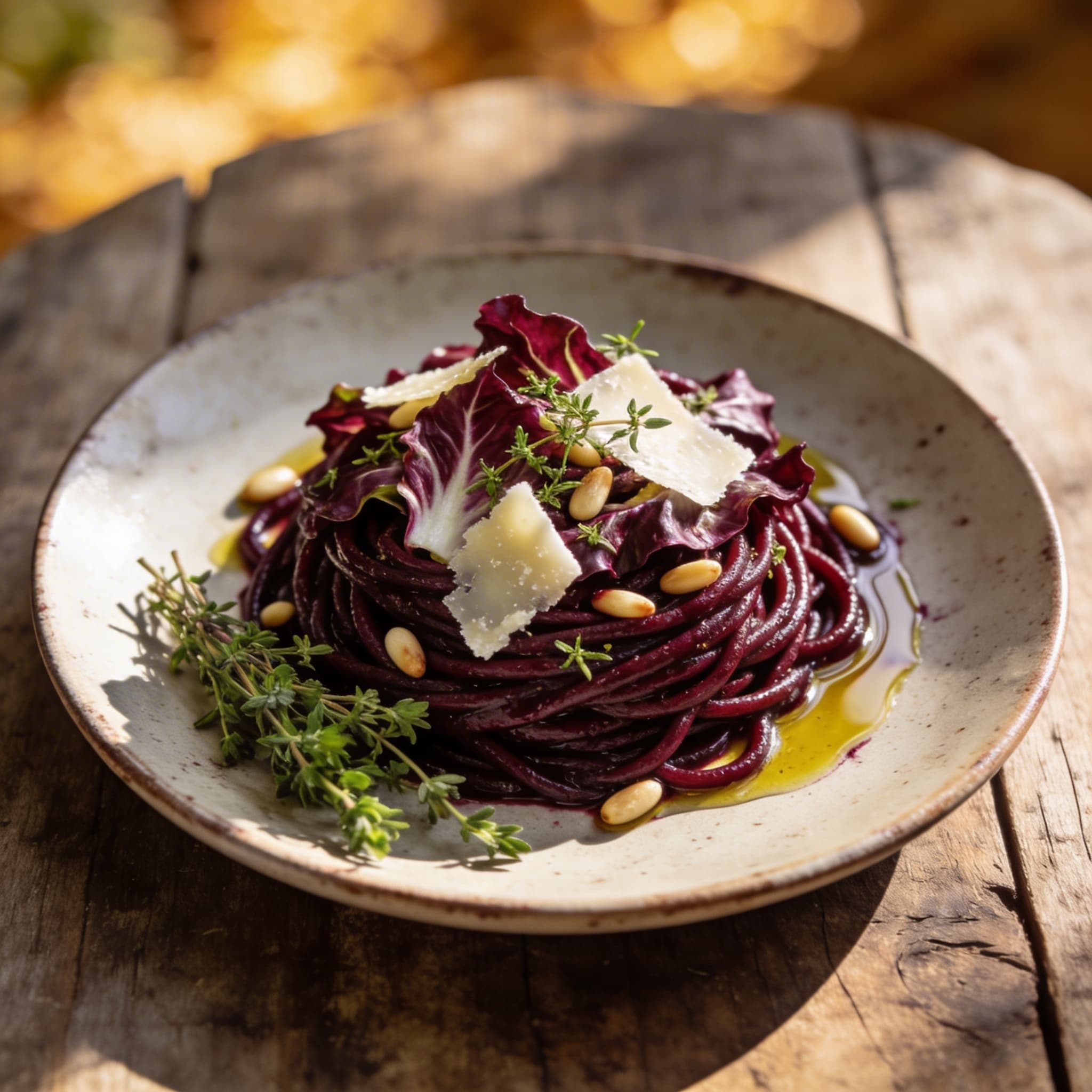 Rotwein-Spaghetti mit Radicchio