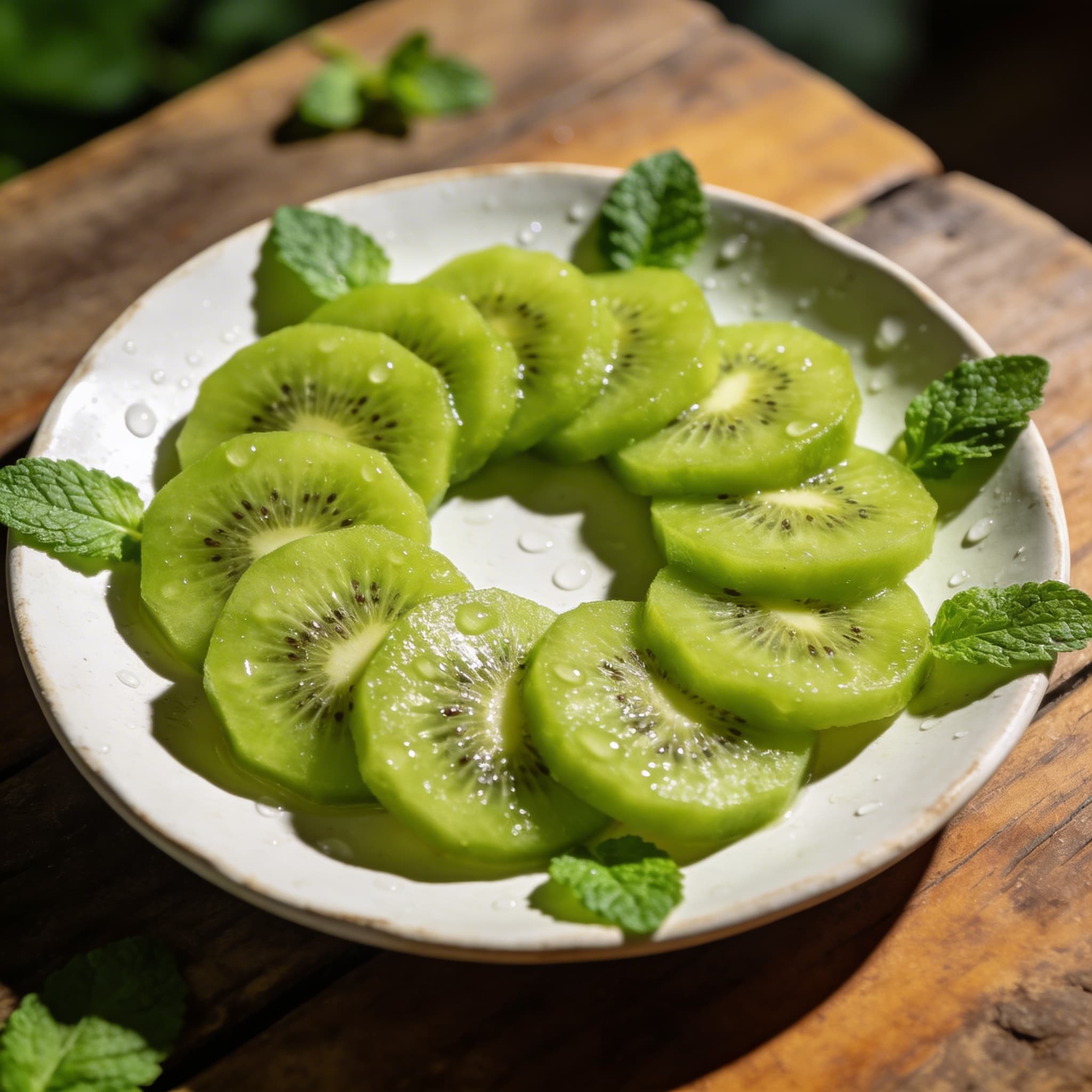 Süß-säuerliche grüne Kiwis