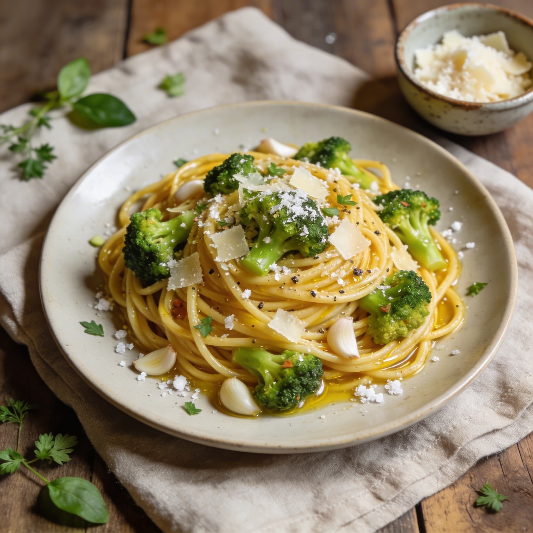Aglio e Olio Pasta mit Brokkoli