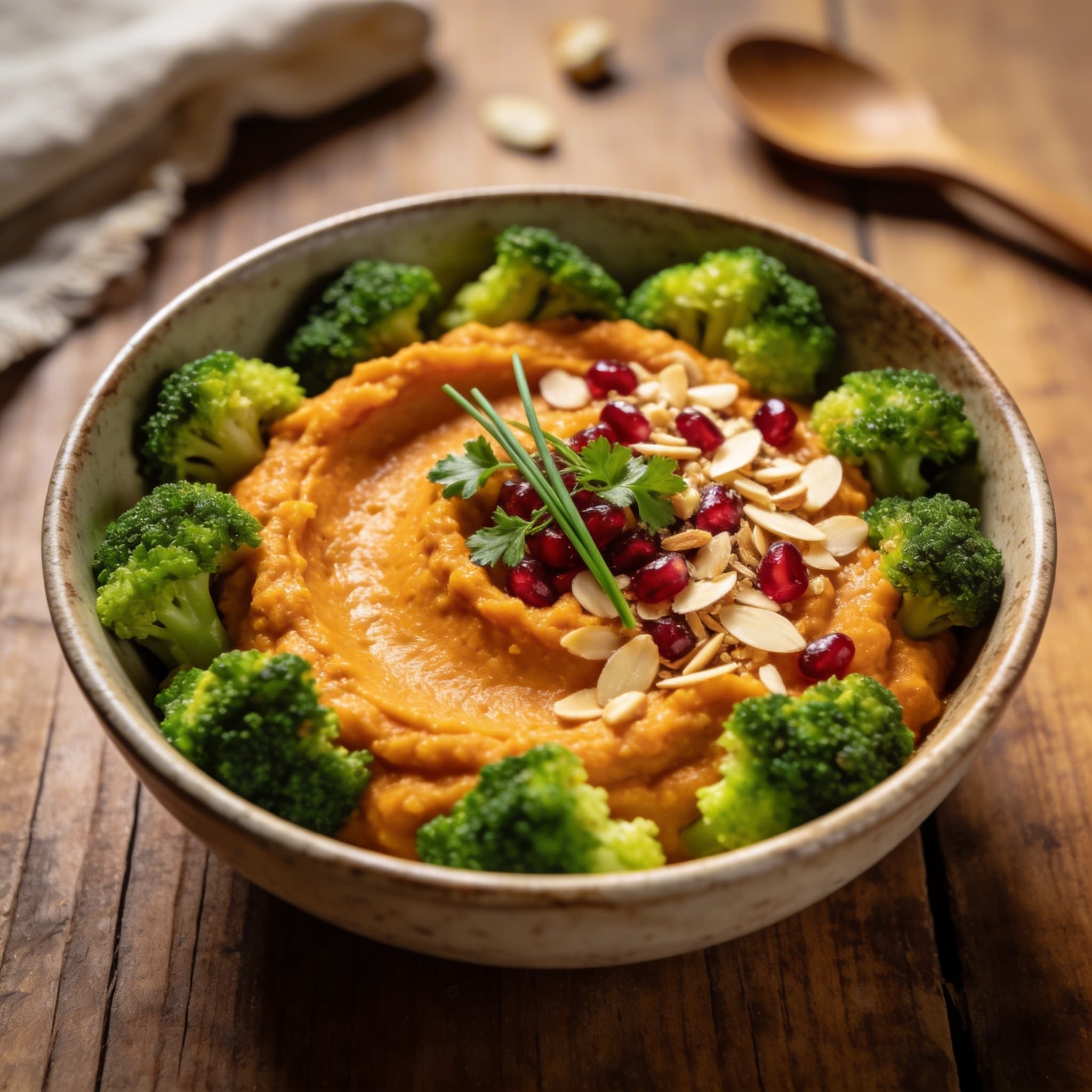 Süßkartoffelpüree mit Brokkoli