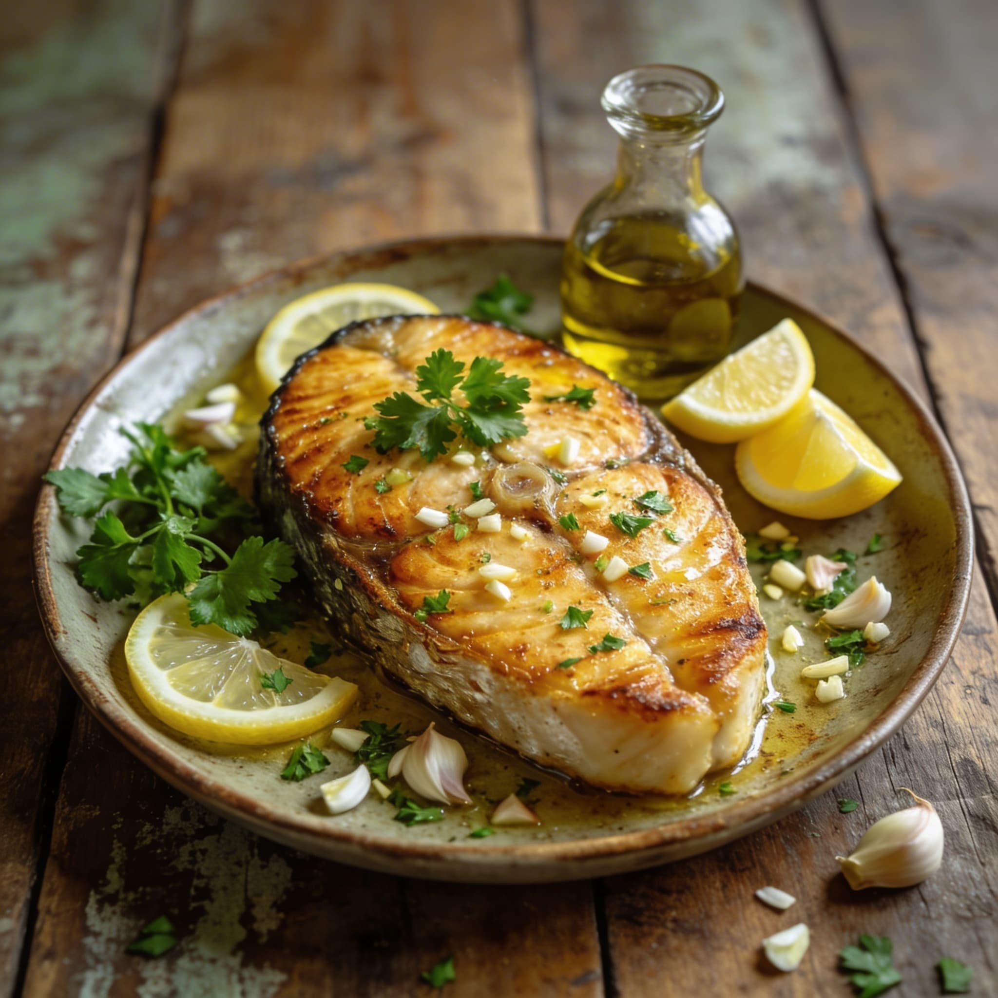 Gebackener Schwertfisch mit Zitrone