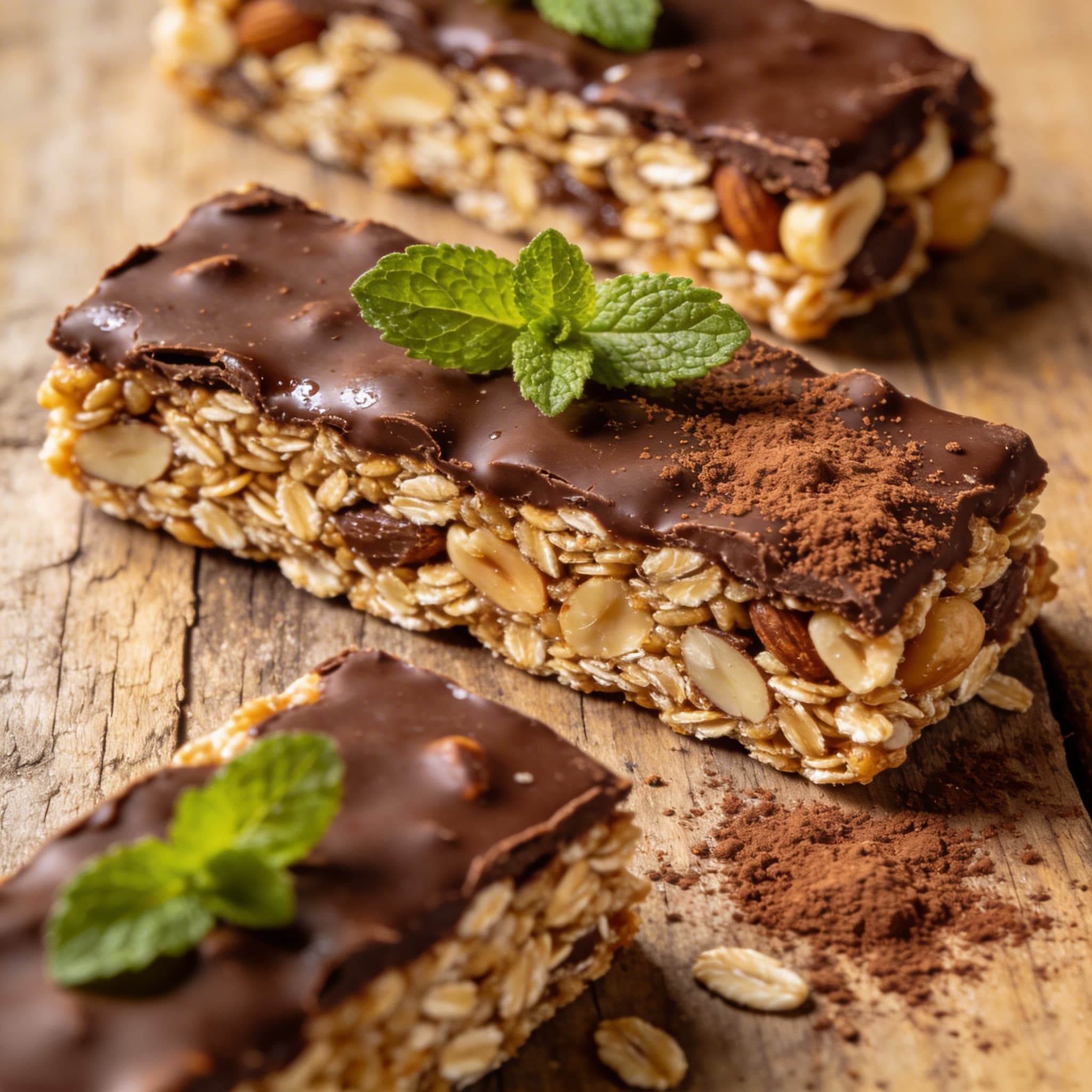 Schokoladige Haferflocken Müsliriegel