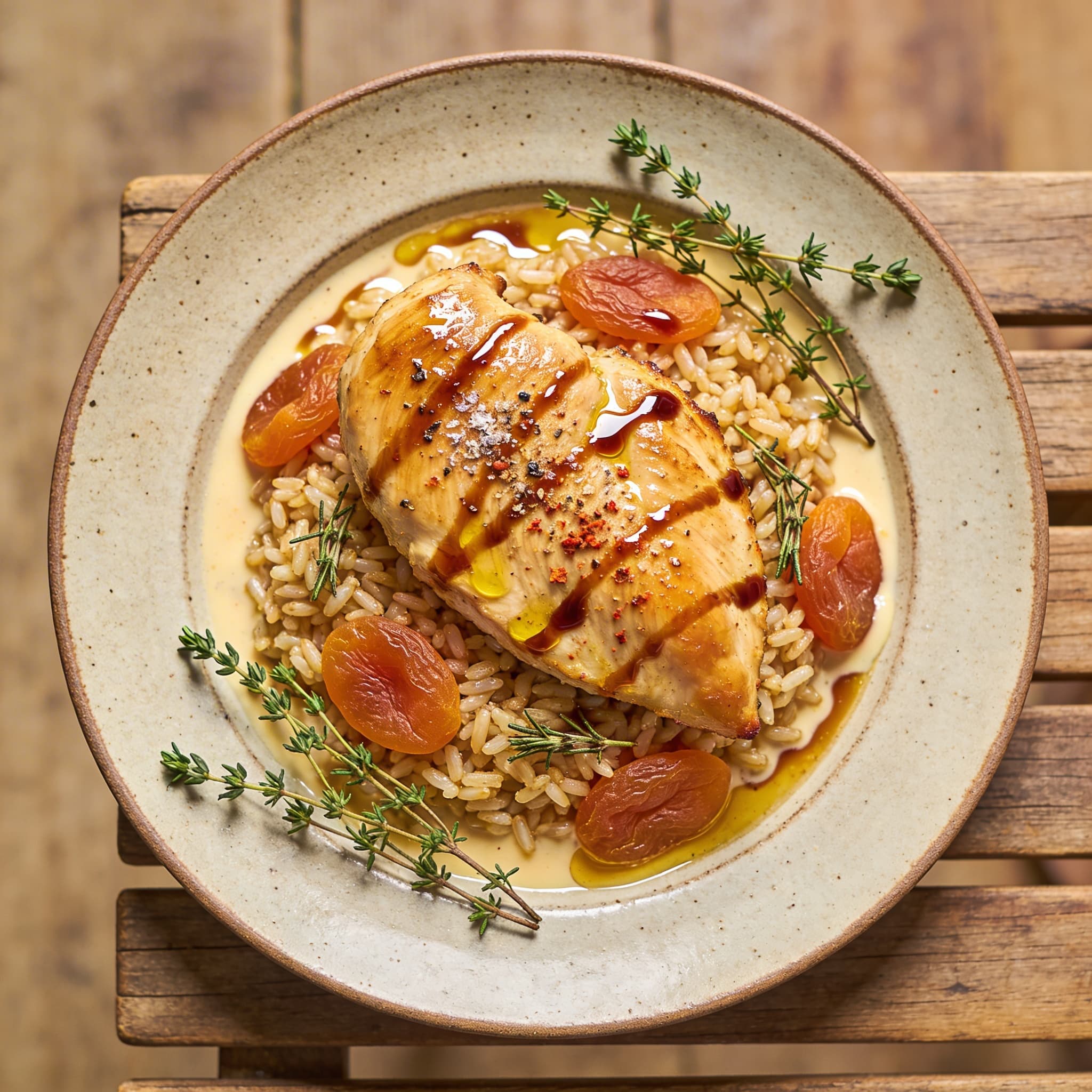 Hähnchenfilet mit Aprikosen-Reis