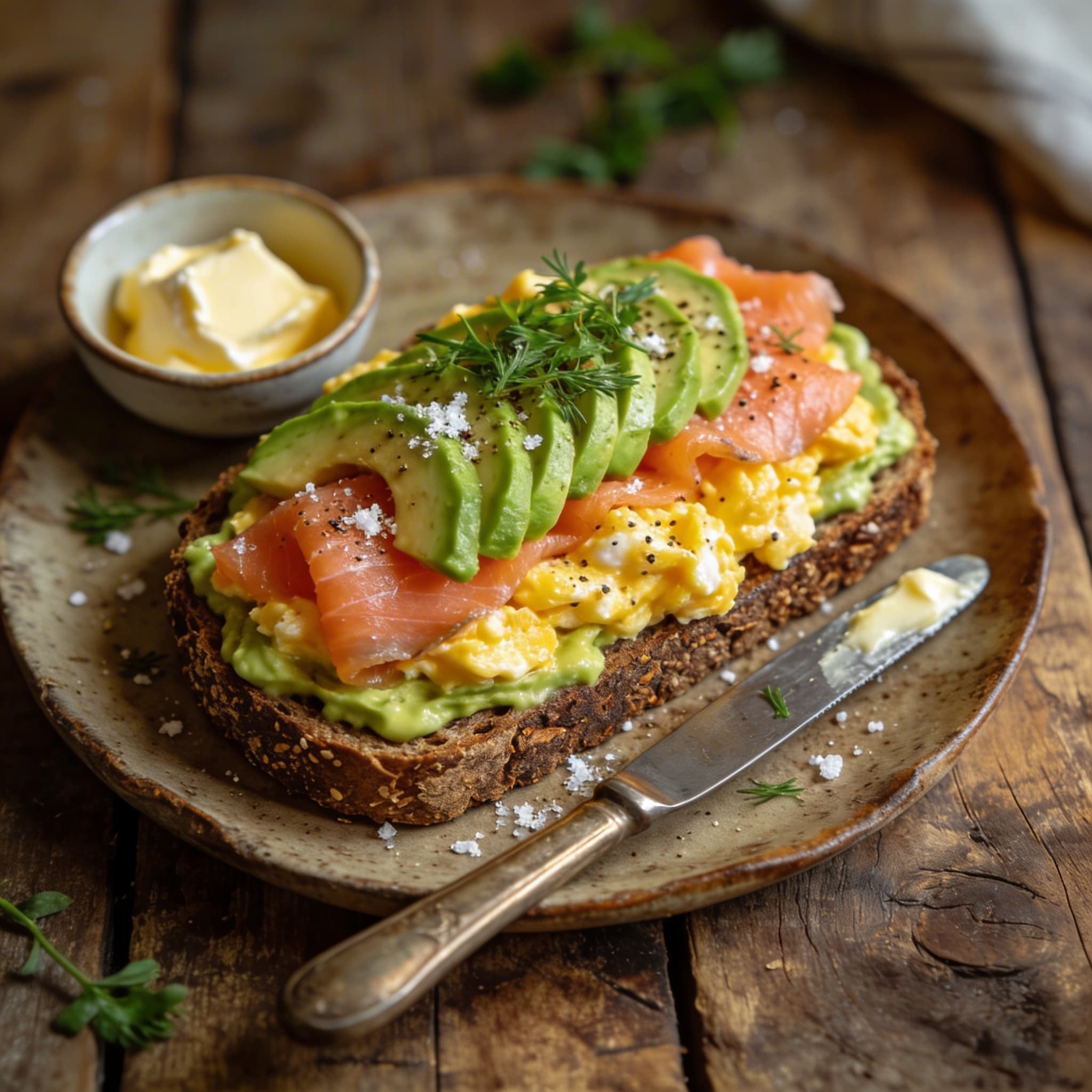Herzhaftes Räucherlachs-Avocado-Brot