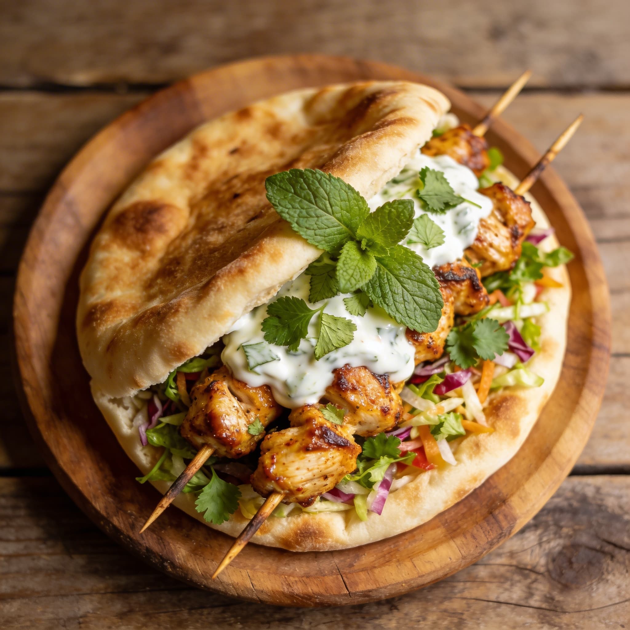 Würzig mariniertes Hähnchen-Kebab