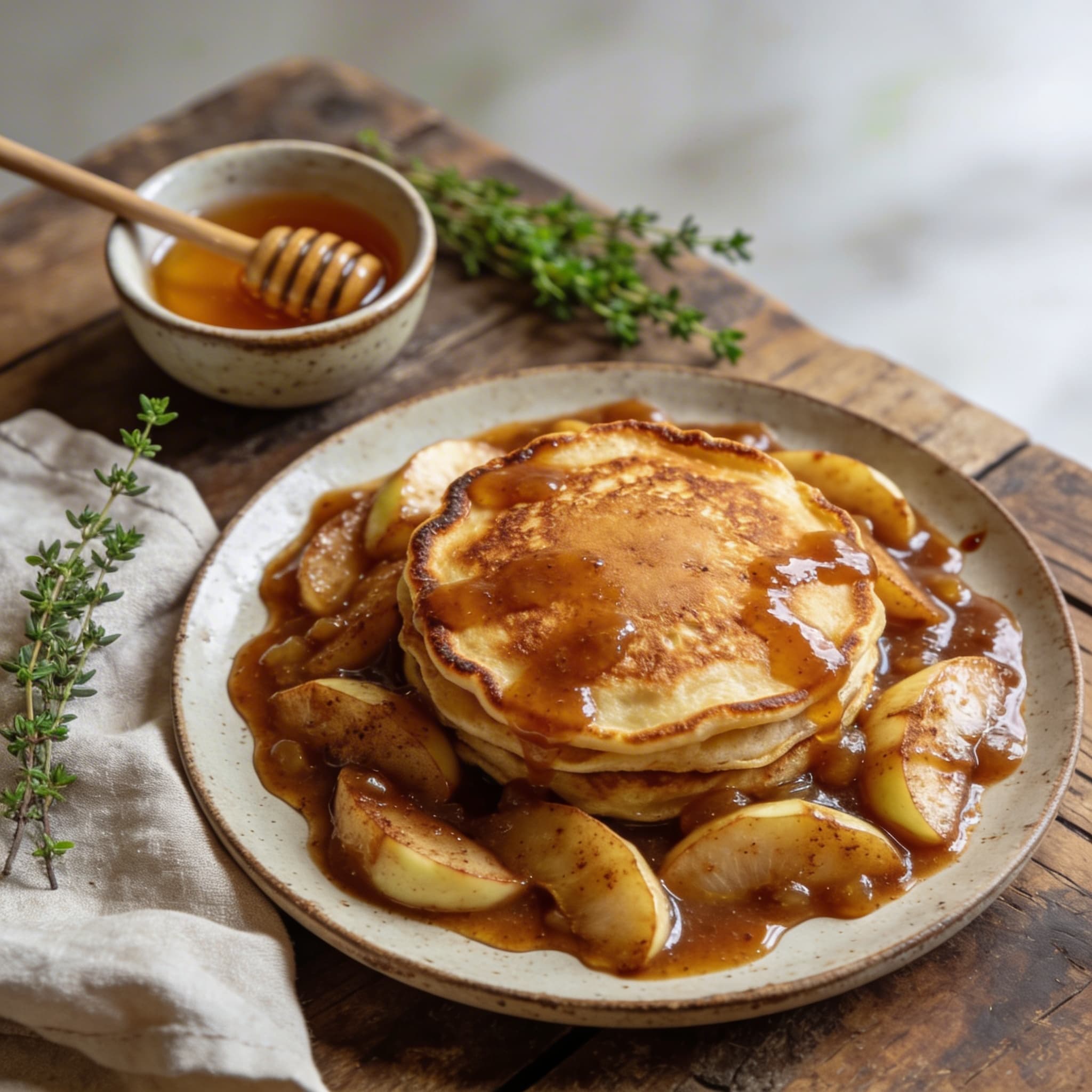 Pfannkuchen mit Apfelkompott
