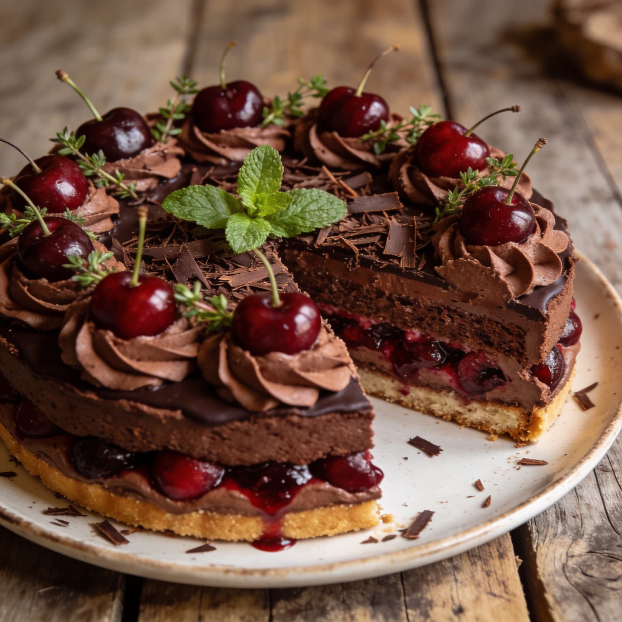 Schwarzwälder Kirschtorte mit Biskuit
