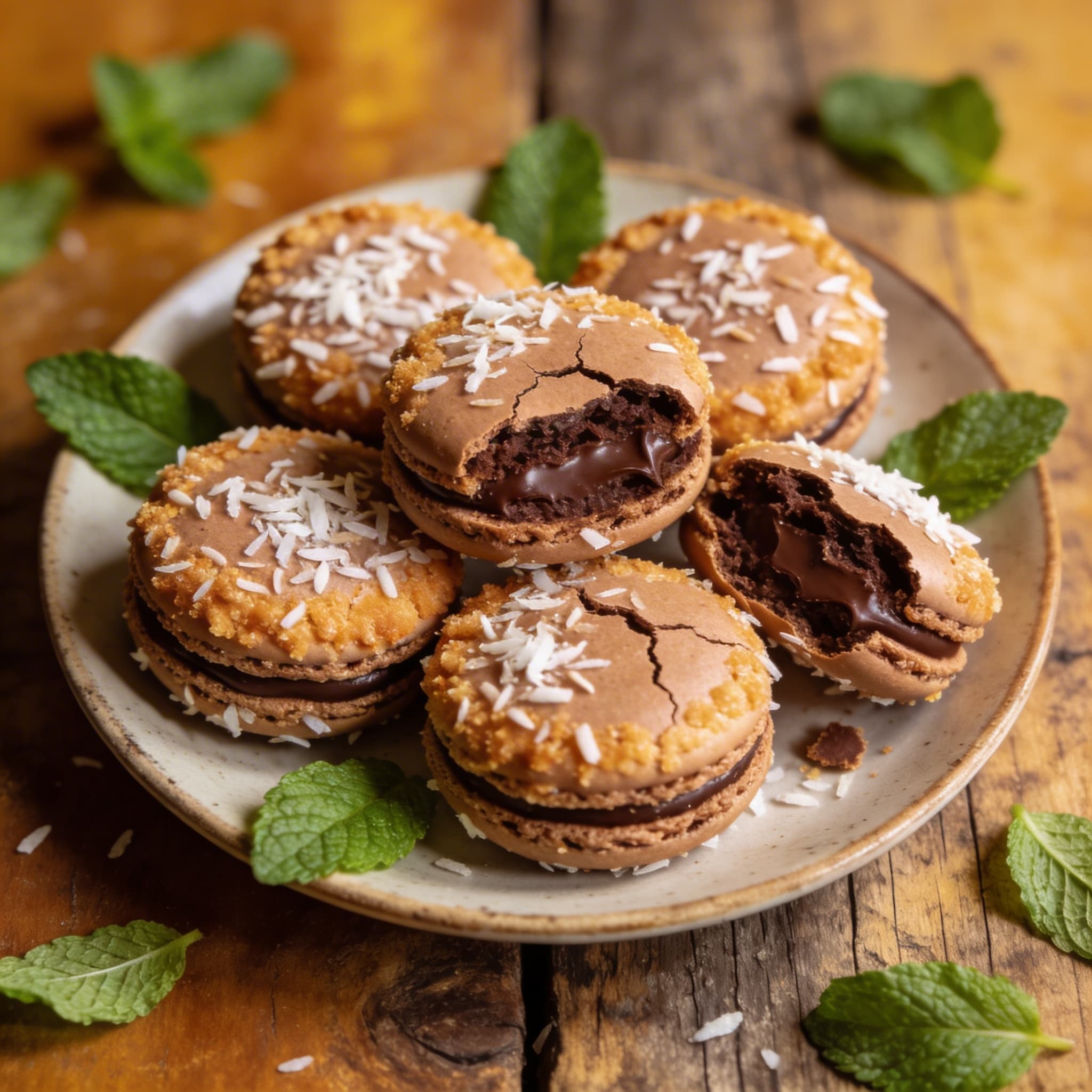 Saftige Kokos Schokoladen Makronen