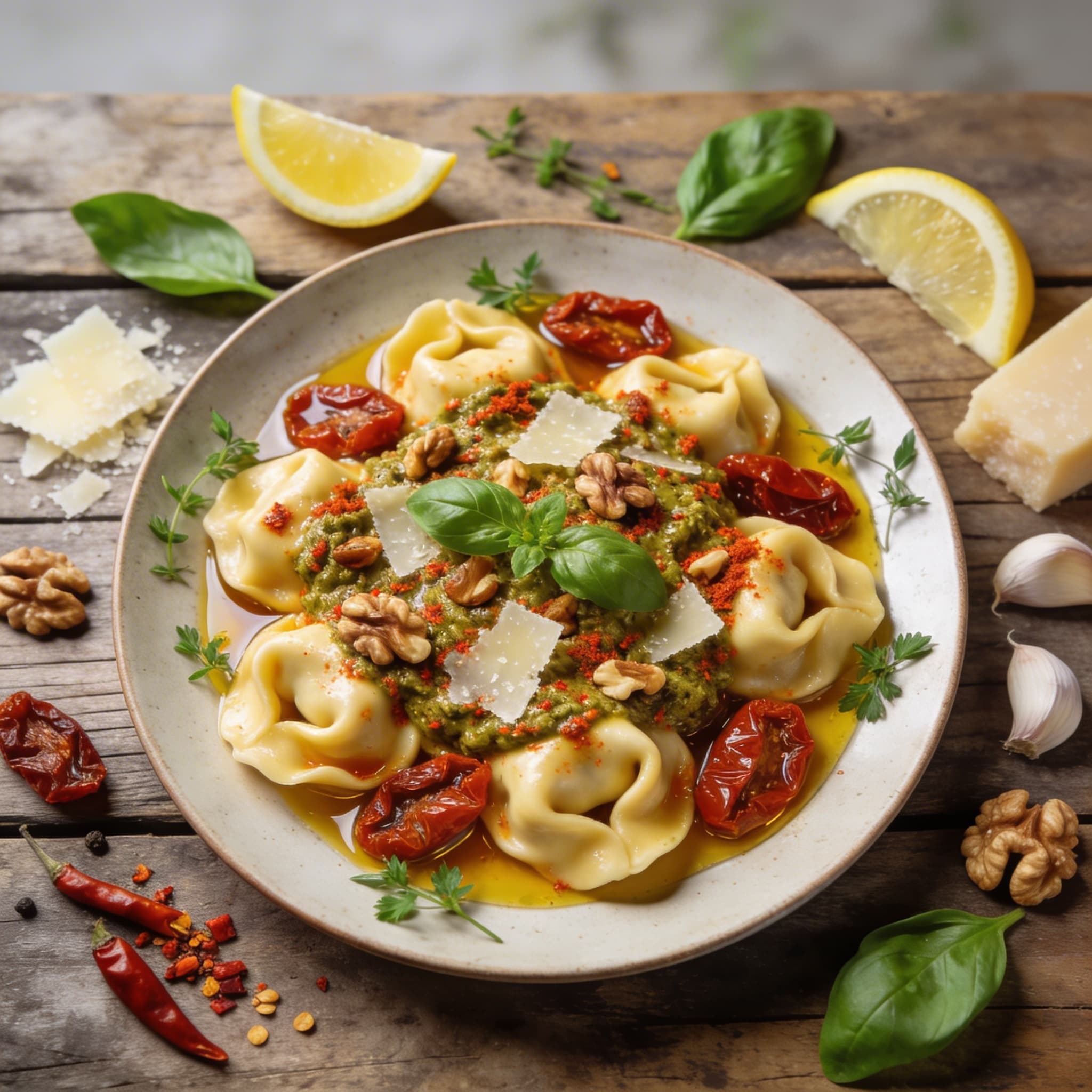 Tortellini mit Paprika-Walnuss-Pesto