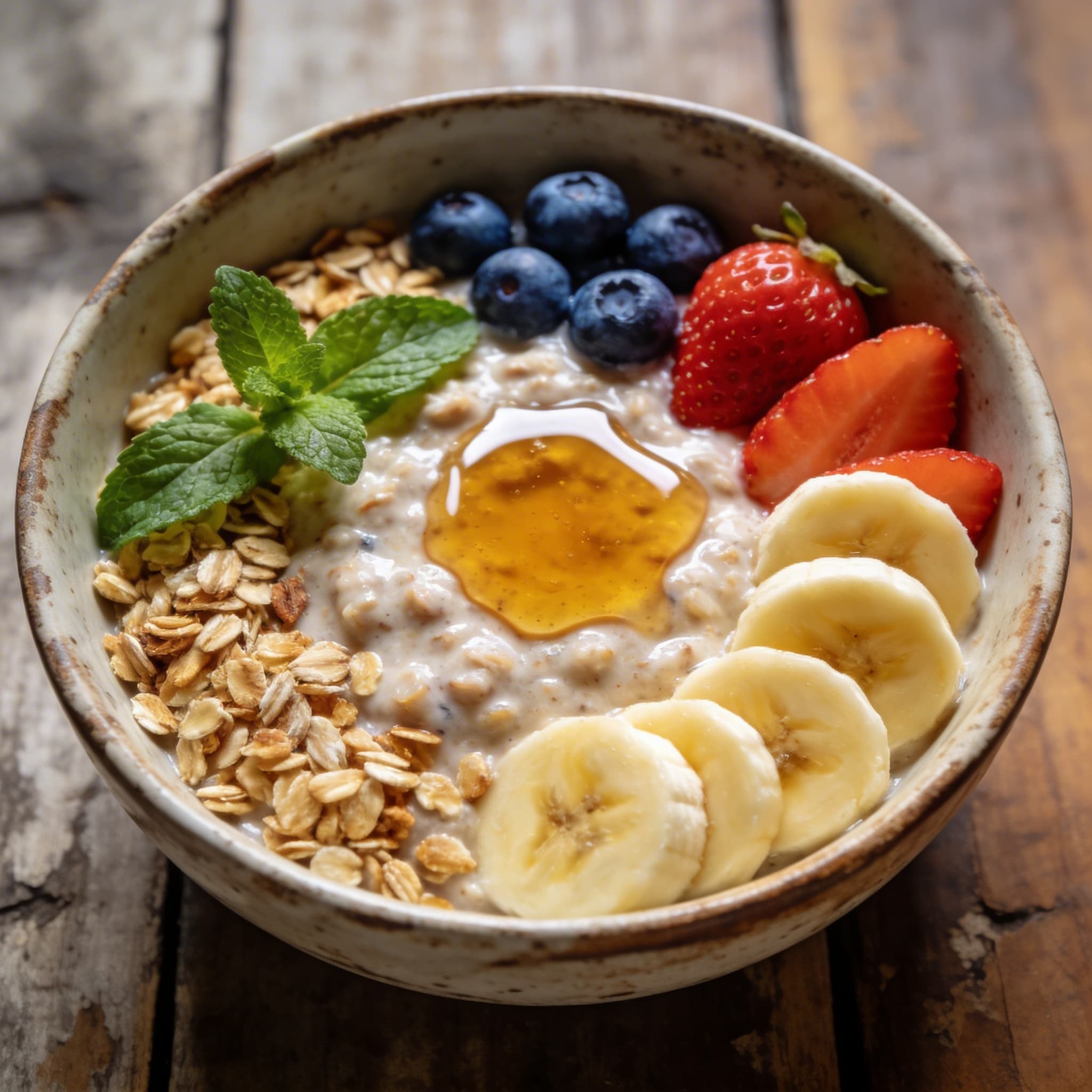 Veganer Beeren-Bananen-Porridge