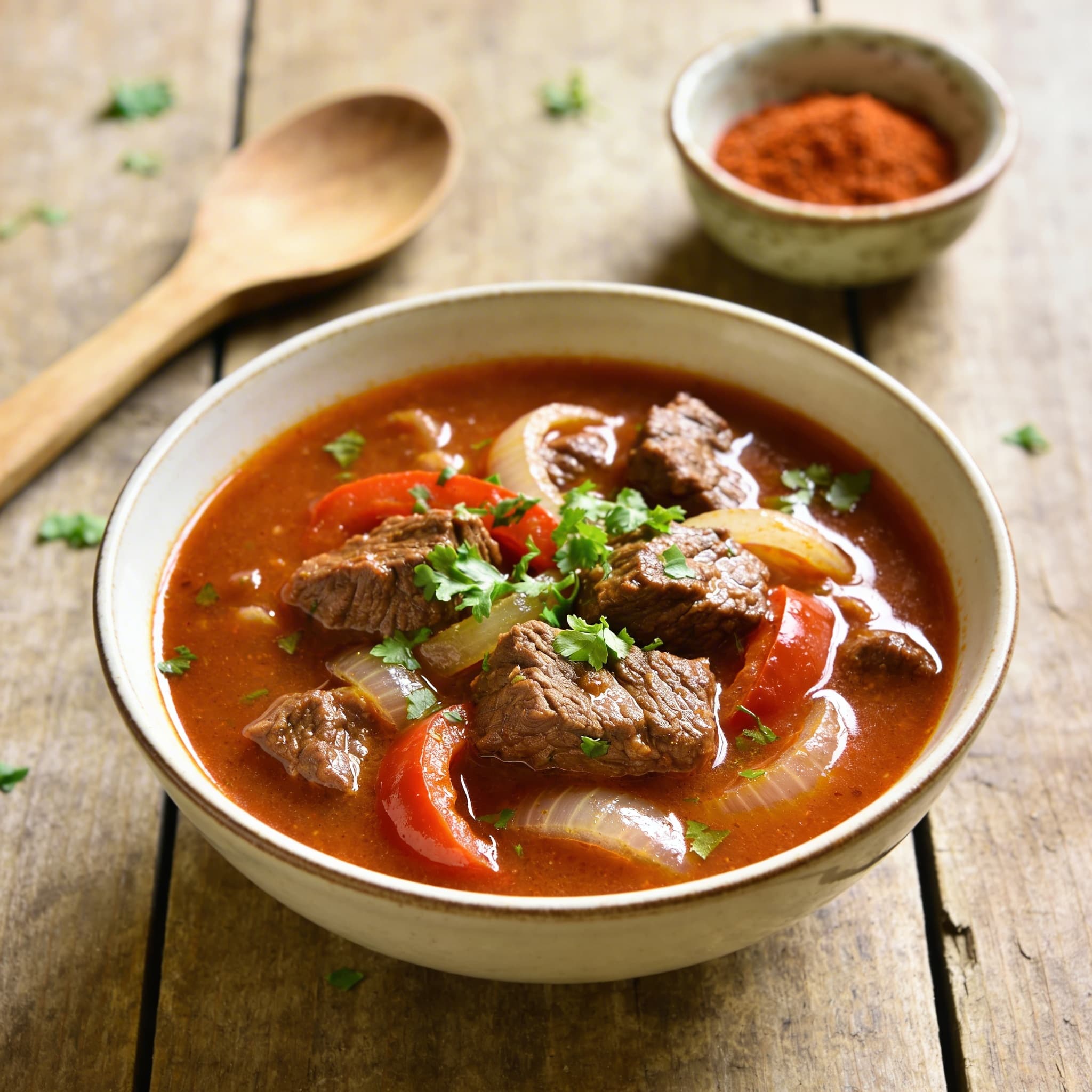 Herzhafte Rindergulaschsuppe