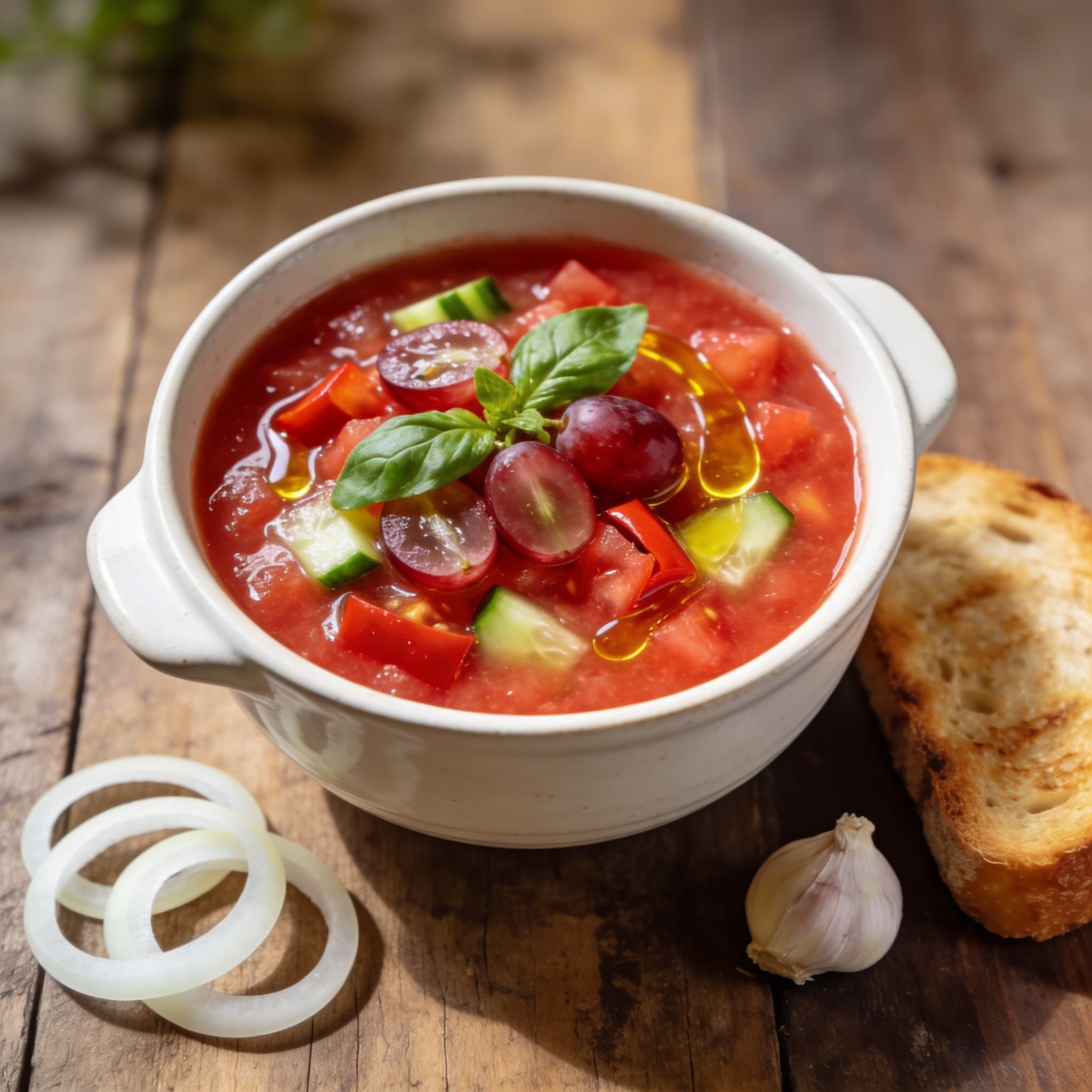 Erfrischende Gazpacho mit Weintrauben