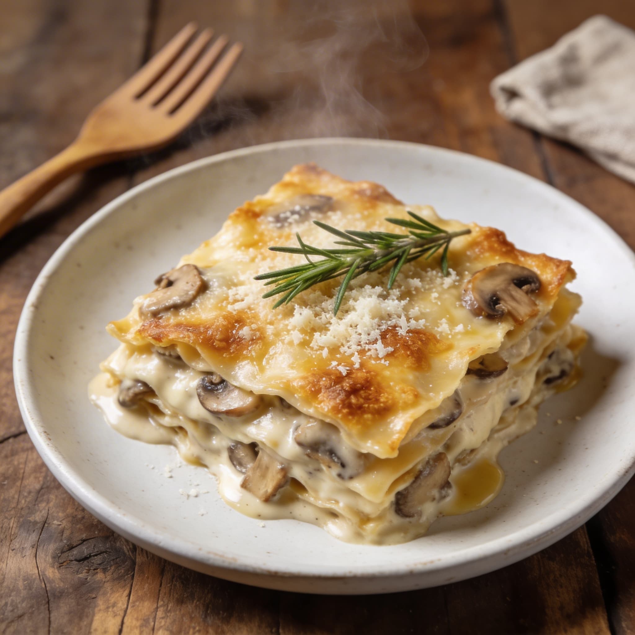 Cremige Champignon-Lasagne