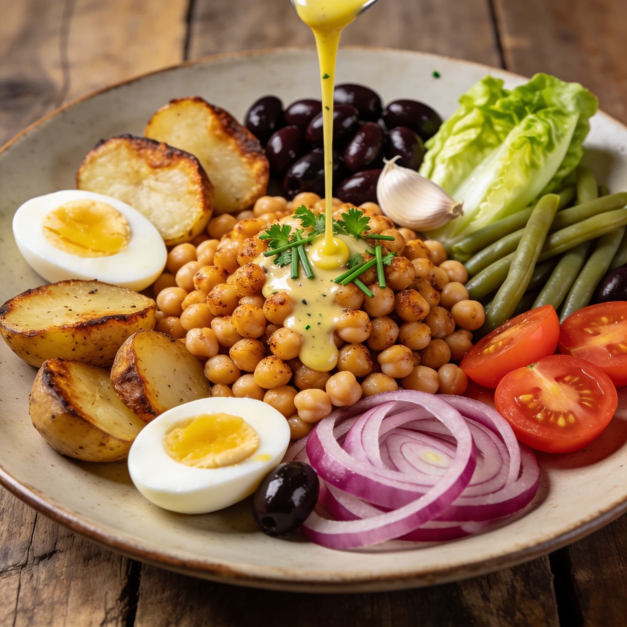 Vegetarischer Niçoise mit Kichererbsen