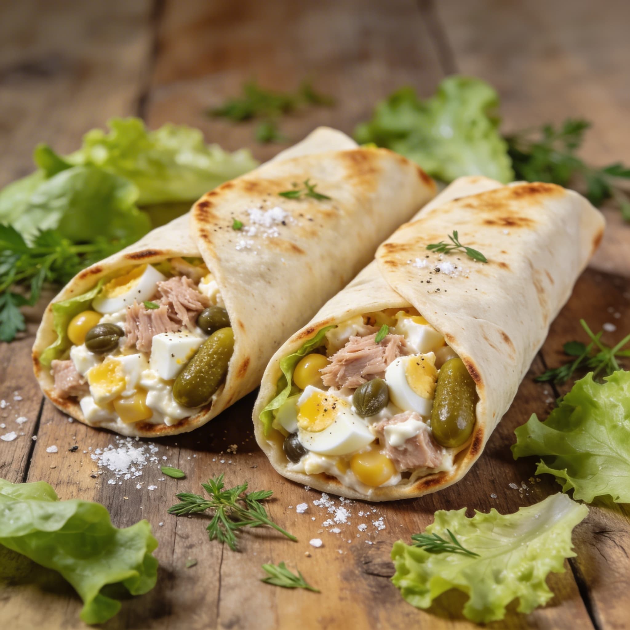 Thunfisch-Eiersalat Wraps
