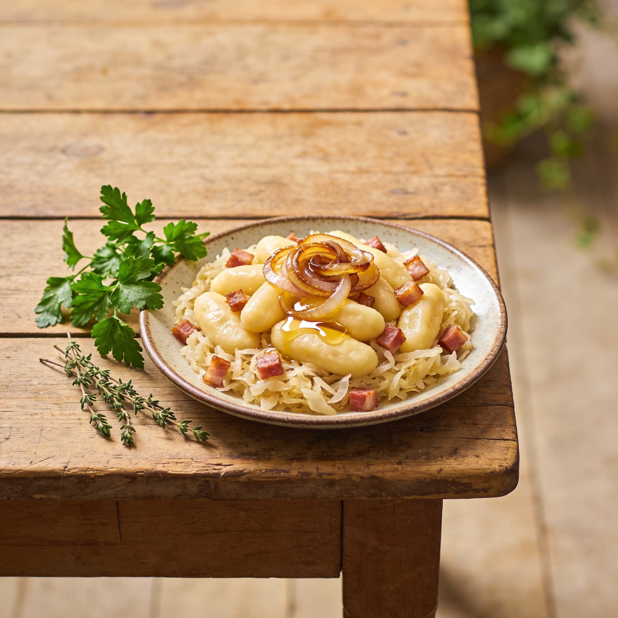 Deftige Schupfnudeln mit Sauerkraut