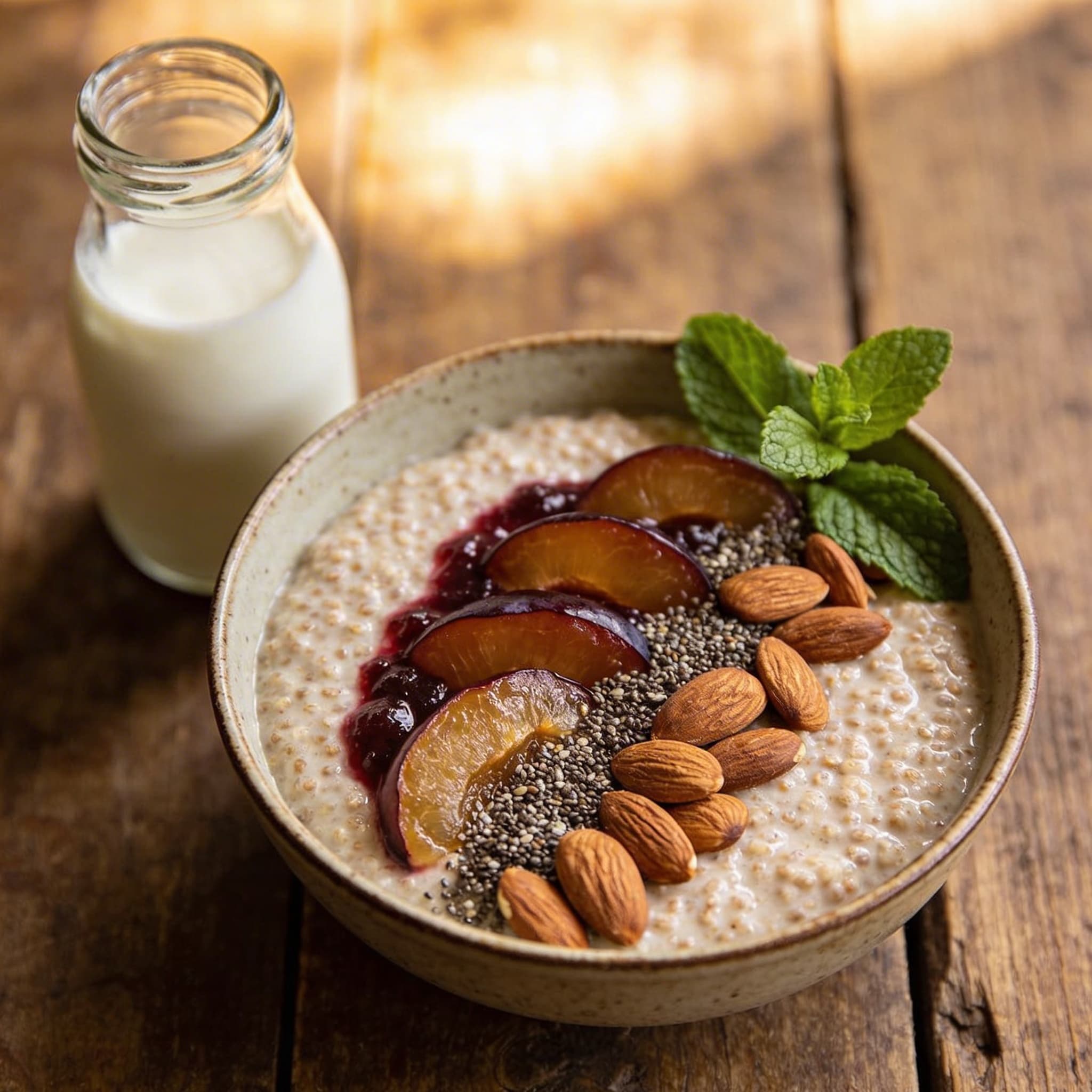 Amaranth-Porridge mit Pflaume