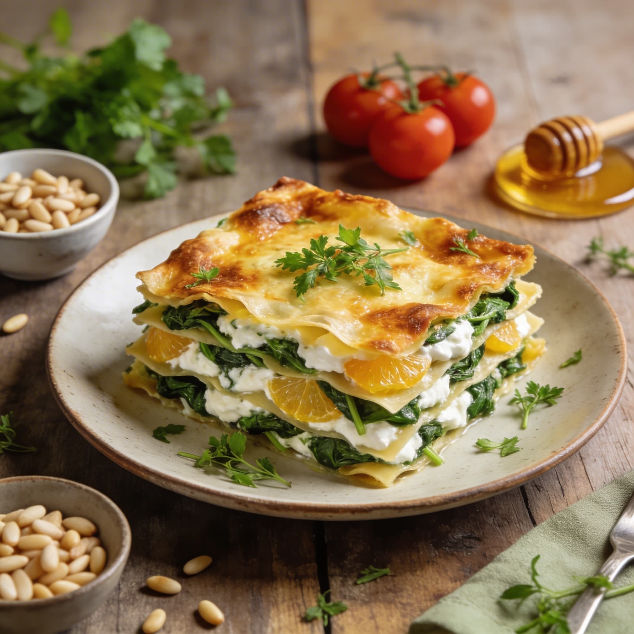 Frische Spinat-Ricotta-Lasagne