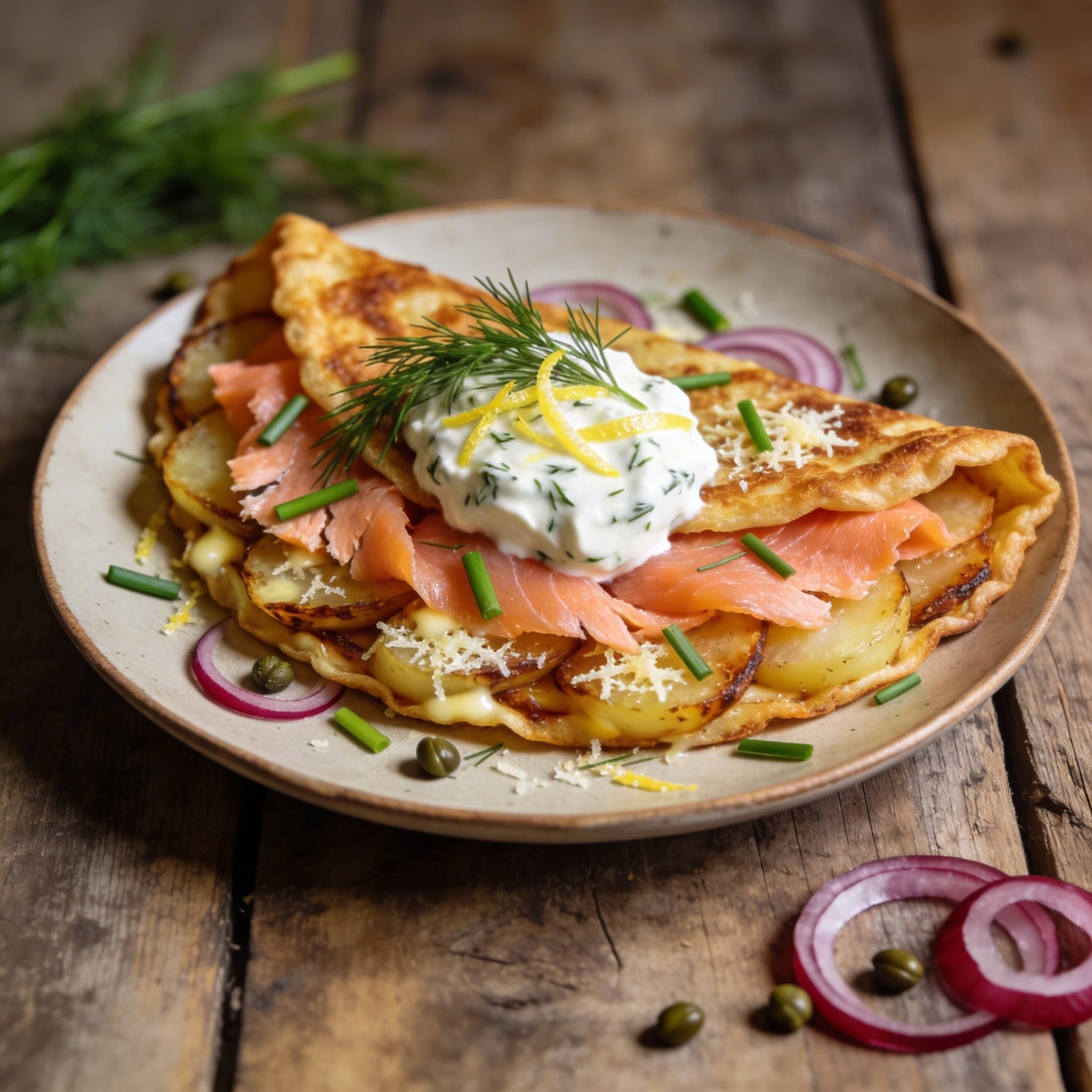 Knusprige Lachs-Kartoffel-Galette