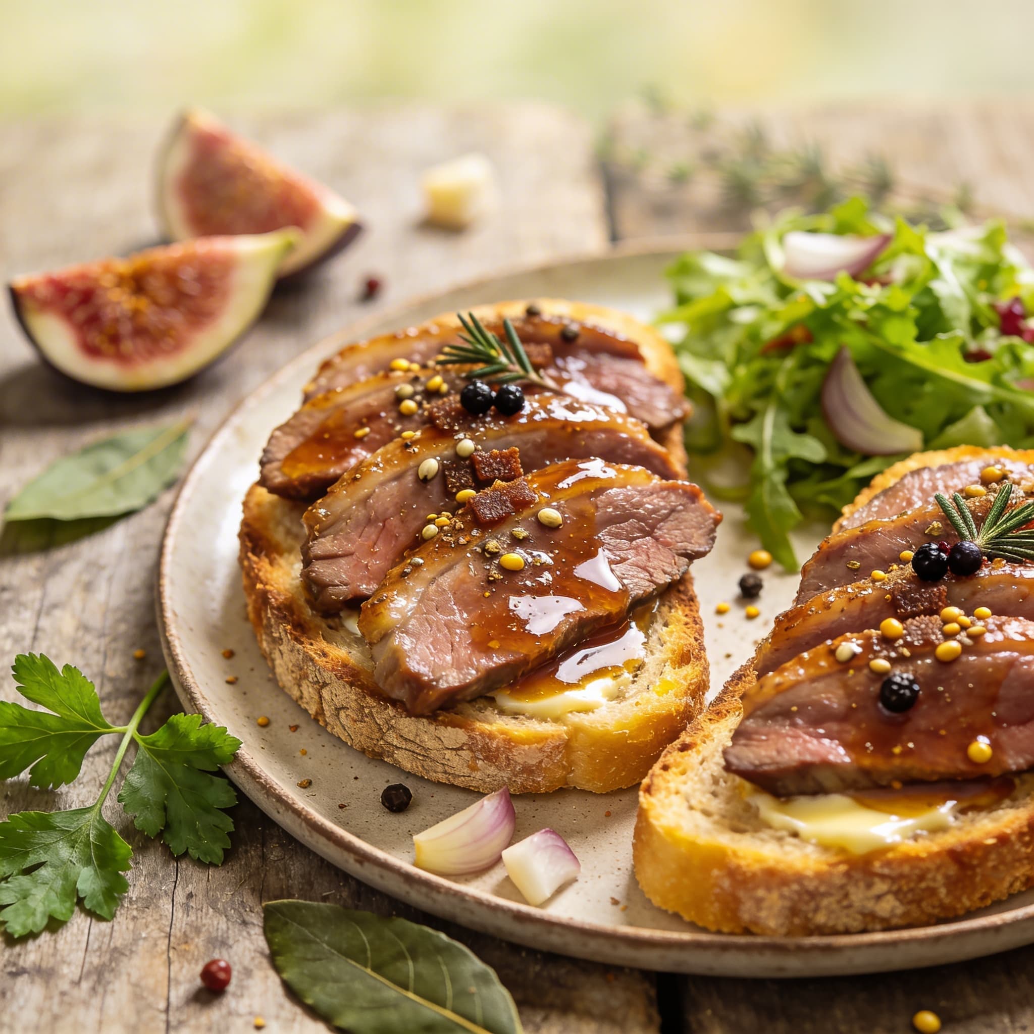 Entenbrust auf Toasties