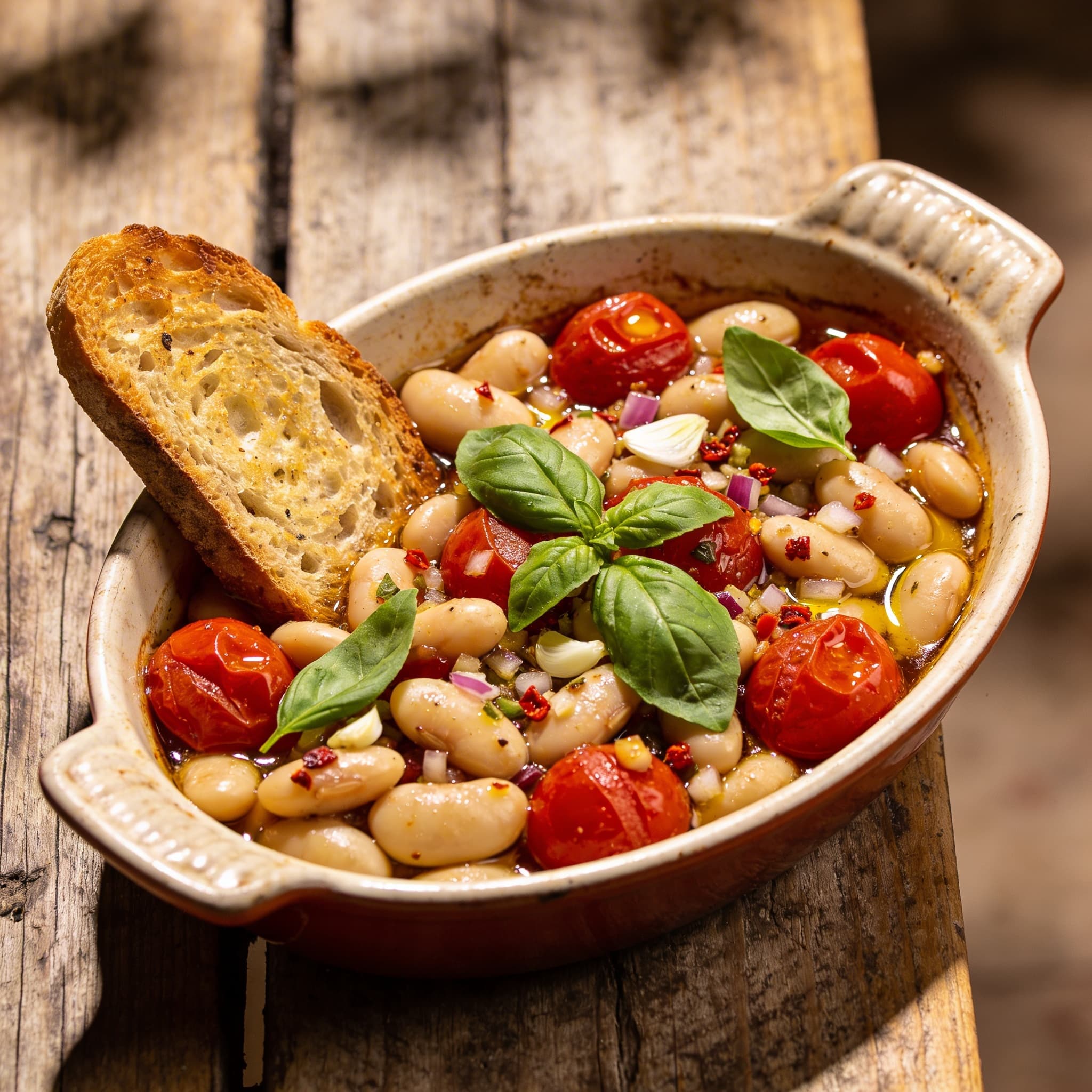 Mediterrane Ofen-Bohnen mit Tomaten
