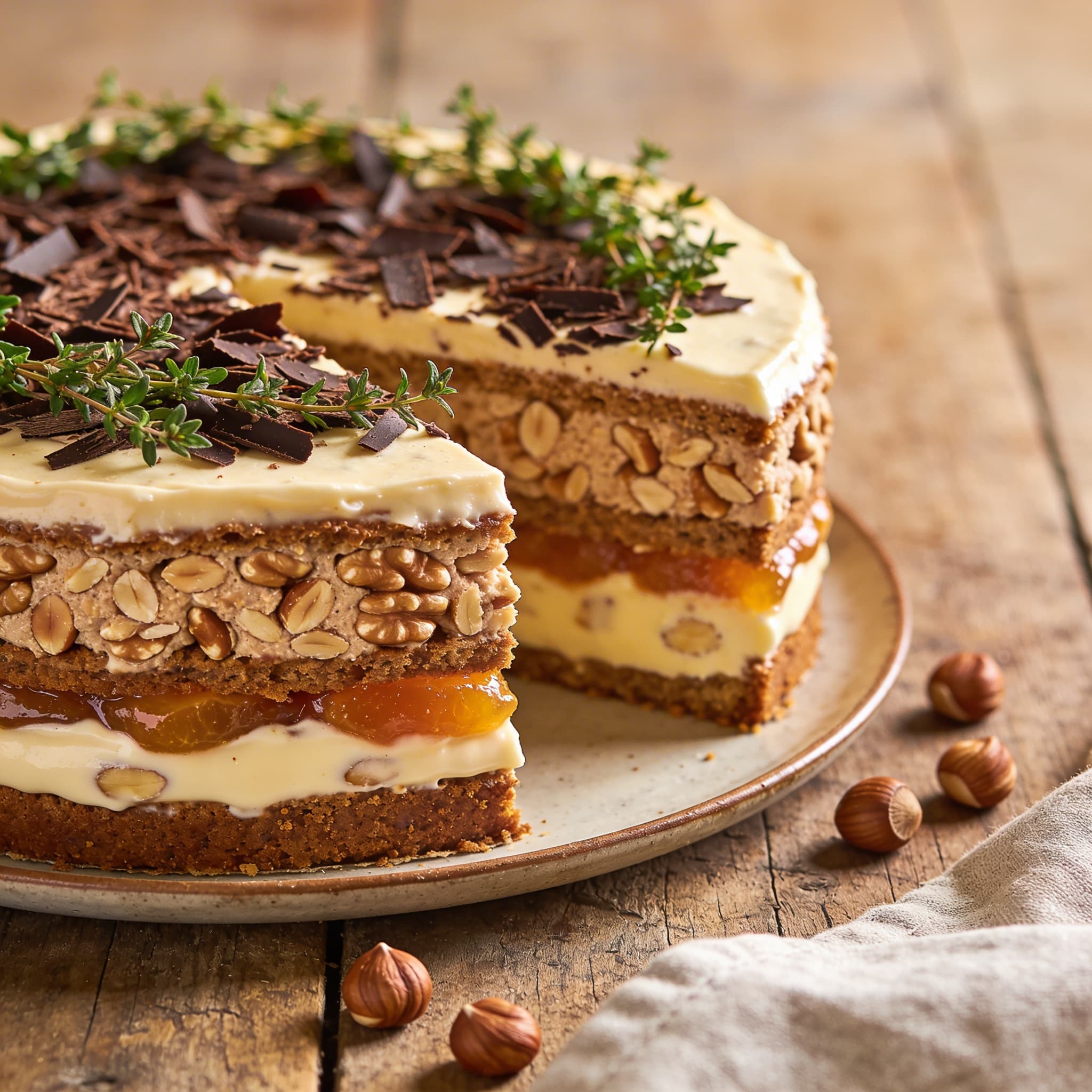 Edle Eierlikör-Nougat-Torte