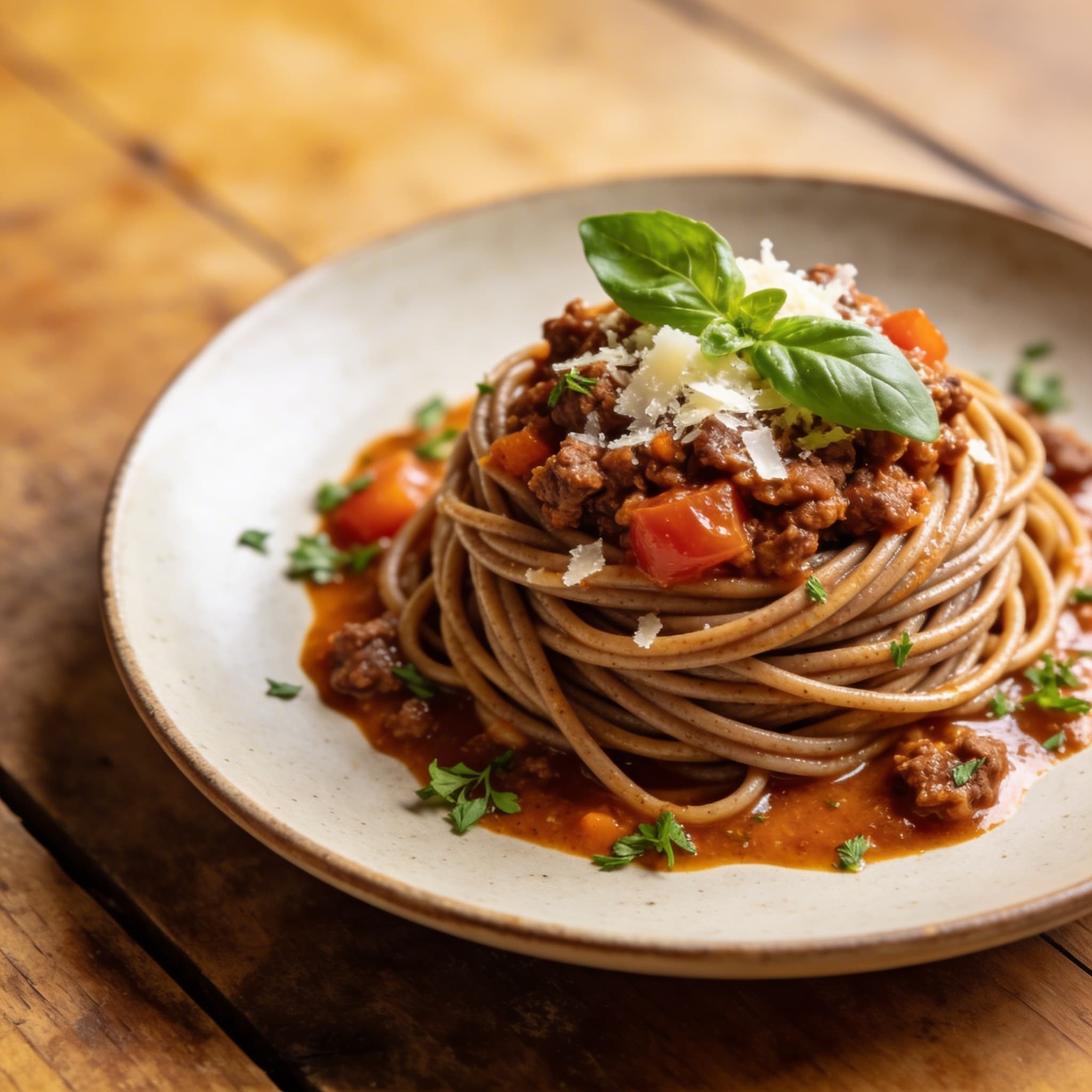 Klassische Vollkorn Spaghetti Bolognese