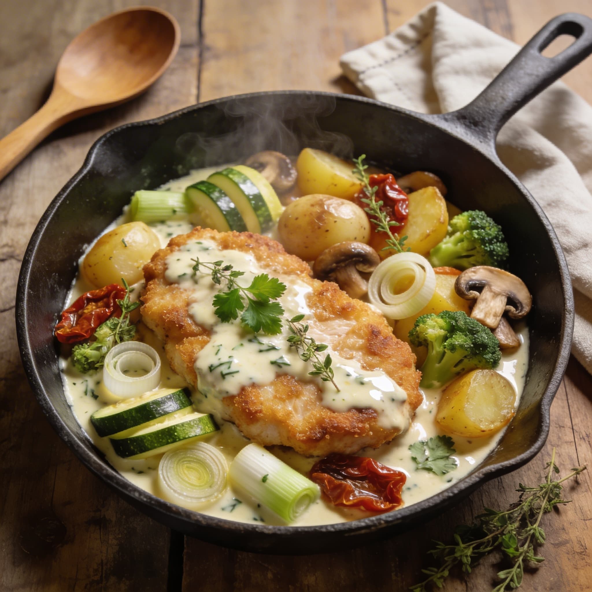 Bunte Gemüse-Kartoffel-Pfanne