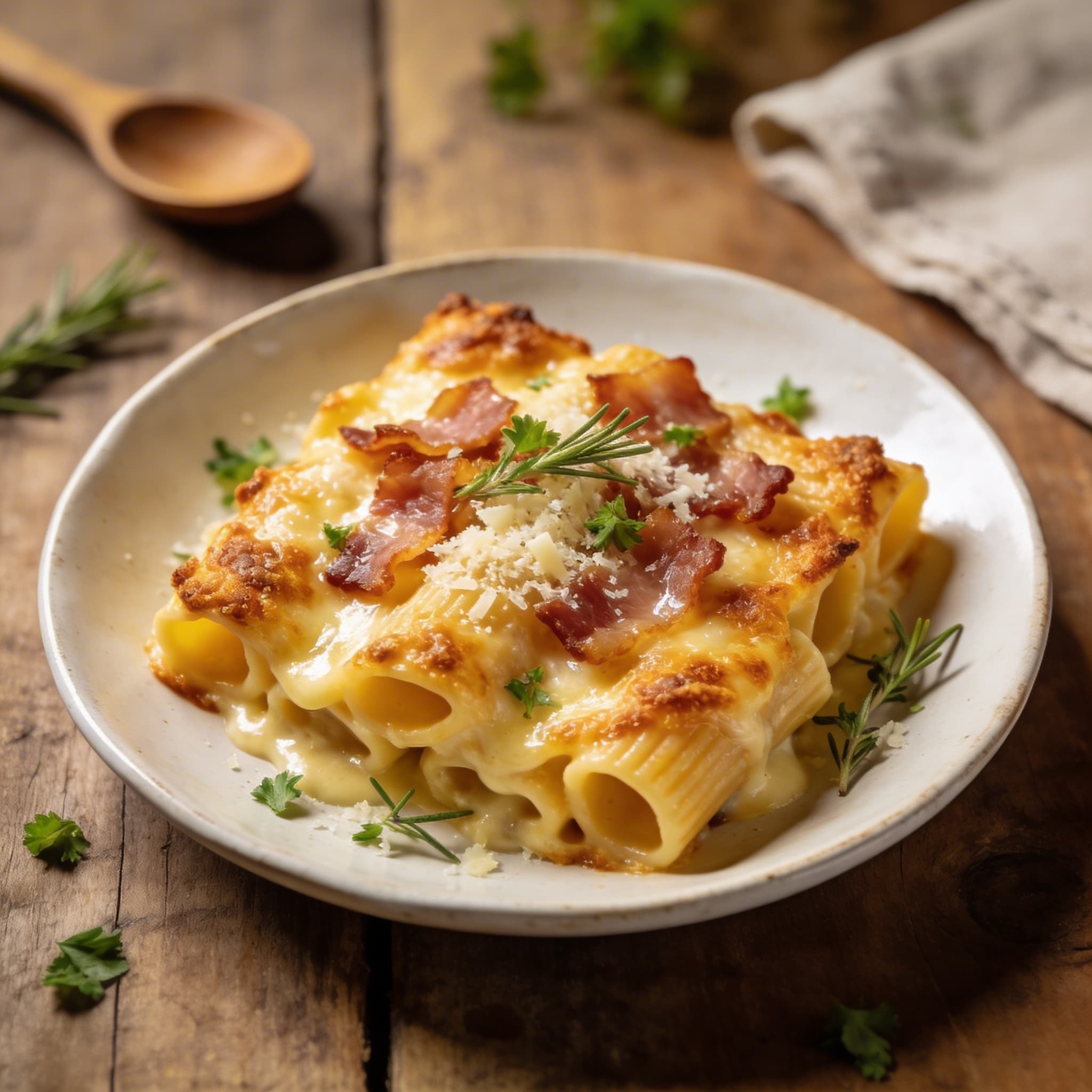 Überbackene Pasta alla Gricia