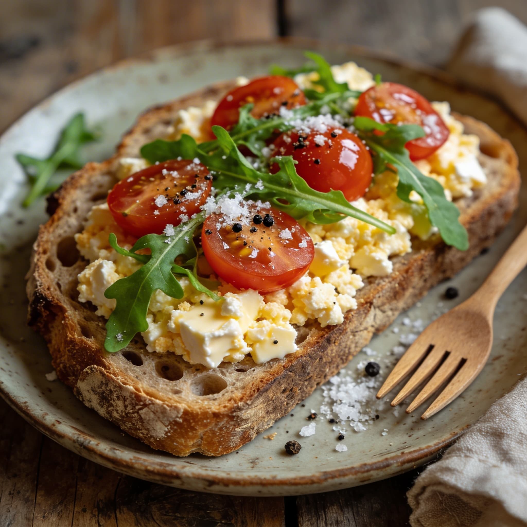 Bauernbrot mit Hüttenkäse