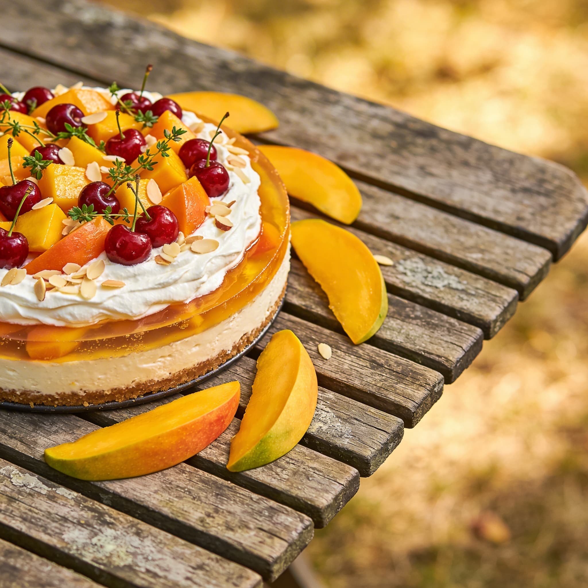Fruchtige Mango-Prosecco-Torte